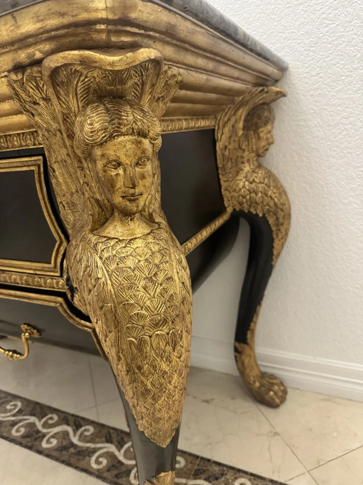 Maison Jansen Empire-Style Giltwood and Ebonized Commode thumbnail 7