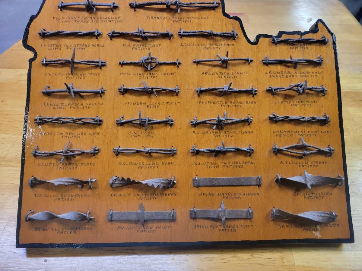 Late 19th Century American Barbed Wire Patent Display Board (Idaho Form), Wood and Steel thumbnail 5