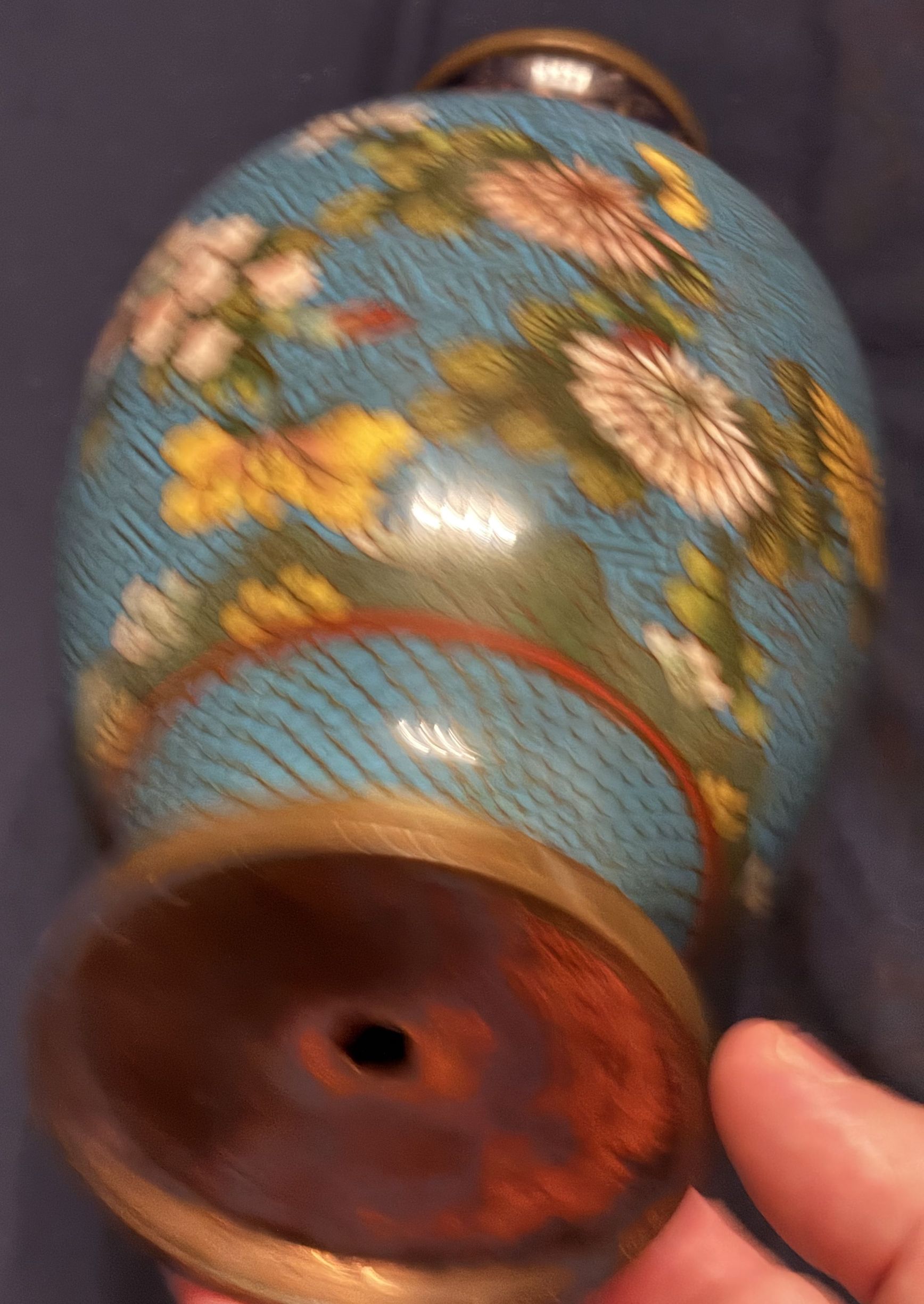 Chinese Cloisonné Baluster Vase with Floral and Key-Fret Decoration thumbnail 6
