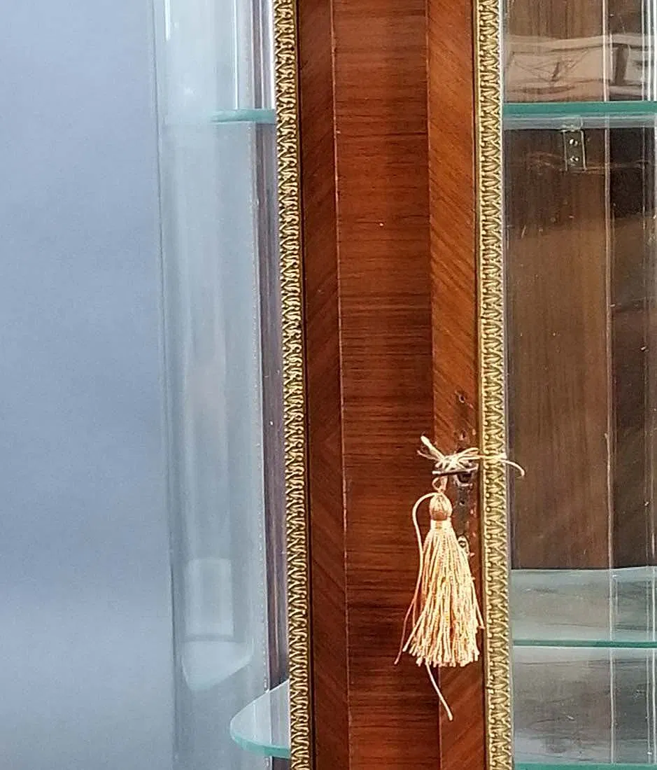 French Louis XVI Style Mahogany and Ormolu Vitrine Cabinet thumbnail 2