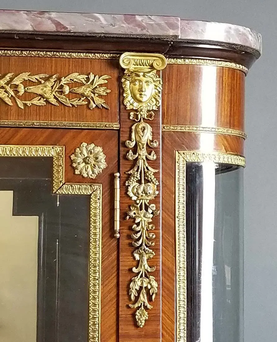 French Louis XVI Style Gilt Bronze Mounted Mahogany Vitrine thumbnail 4