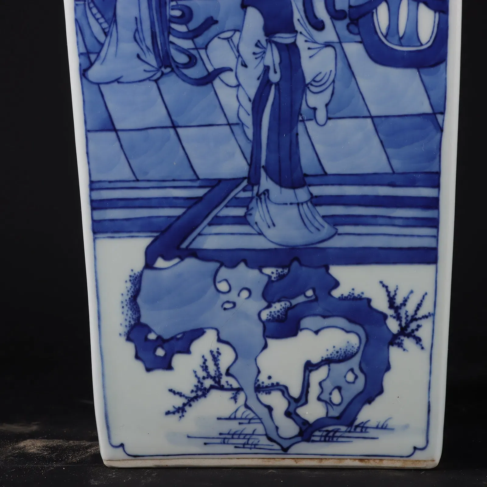 Qing Style Blue and White Square Vase thumbnail 3