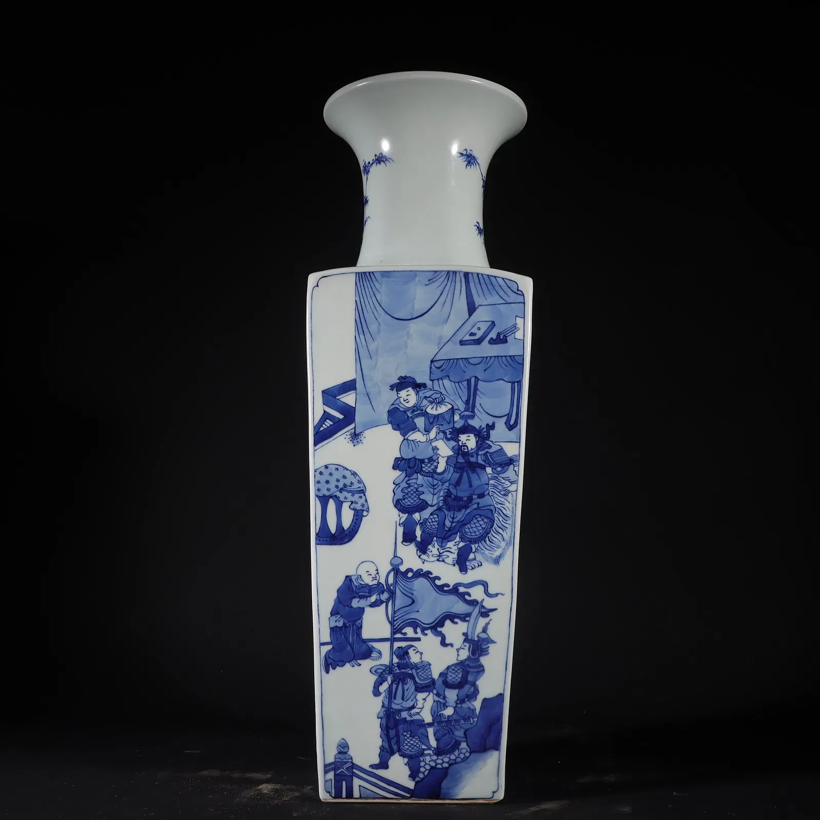 Qing Style Blue and White Square Vase thumbnail 4