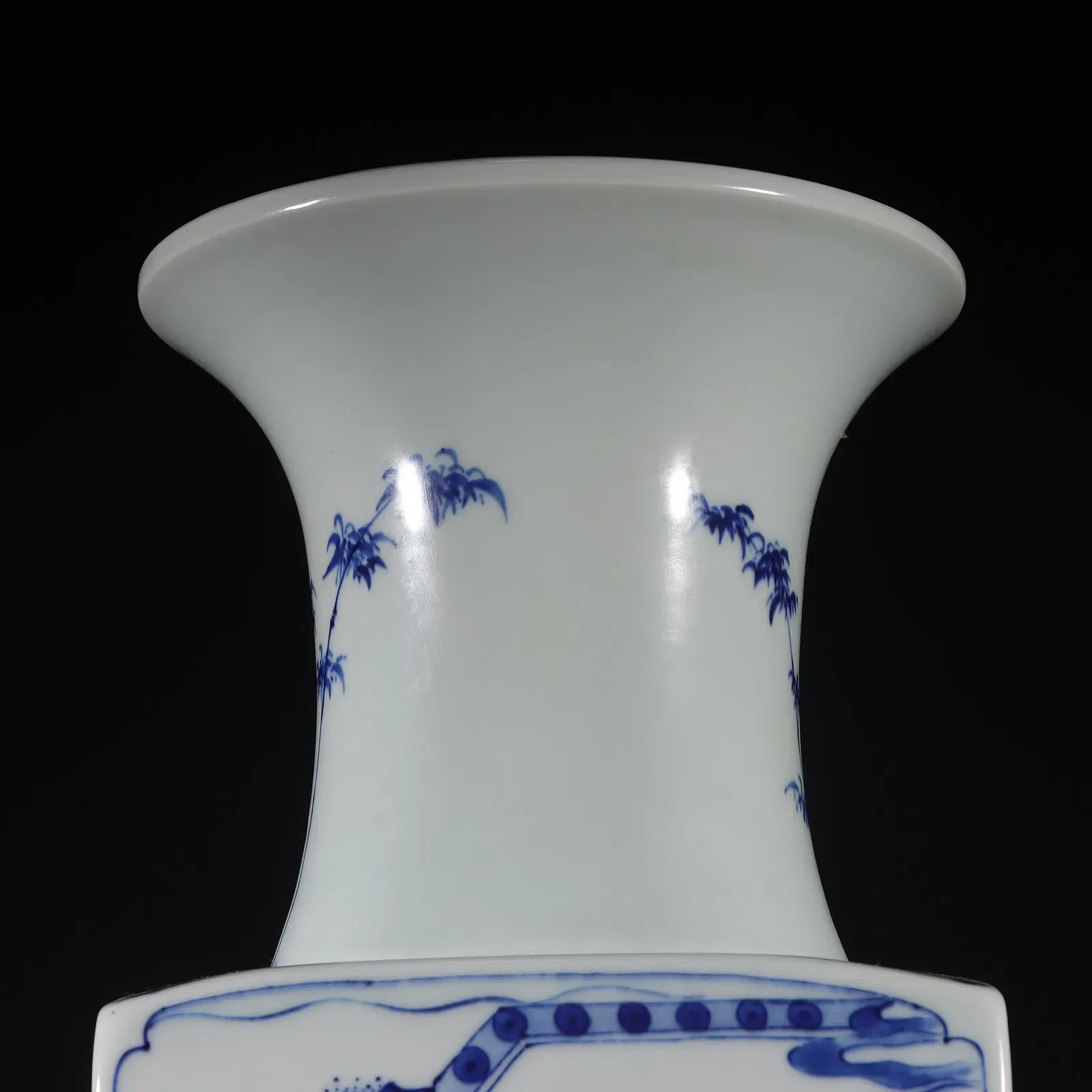 Qing Style Blue and White Square Vase thumbnail 5