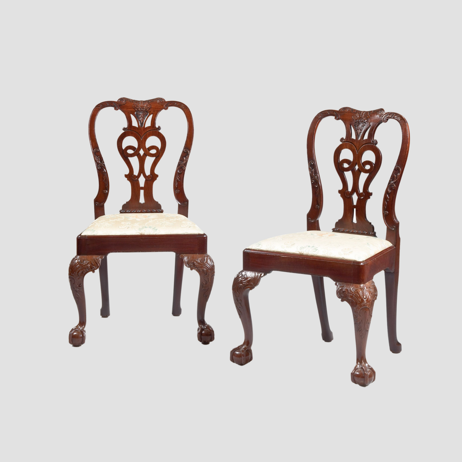 George II Carved Mahogany Dining Chairs (set of 8) thumbnail 2