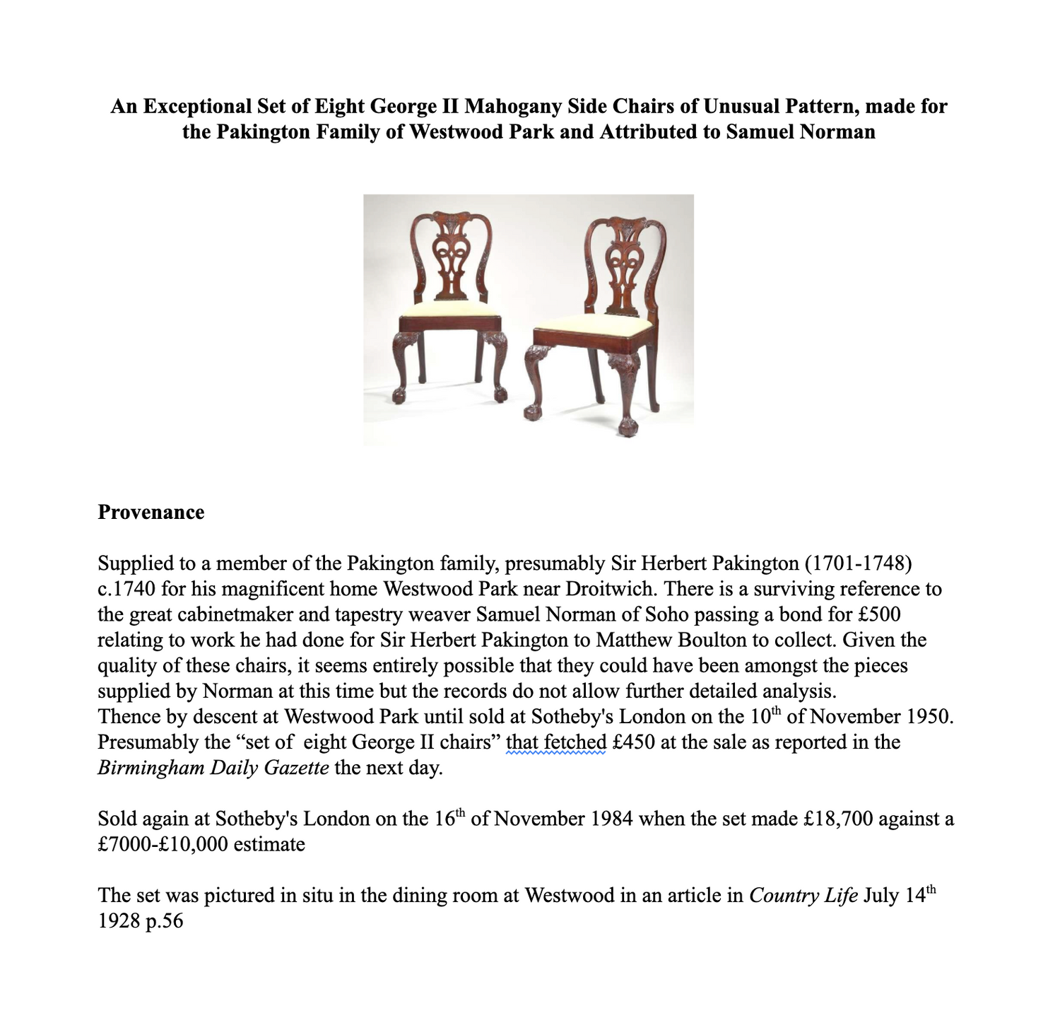 George II Carved Mahogany Dining Chairs (set of 8) thumbnail 8