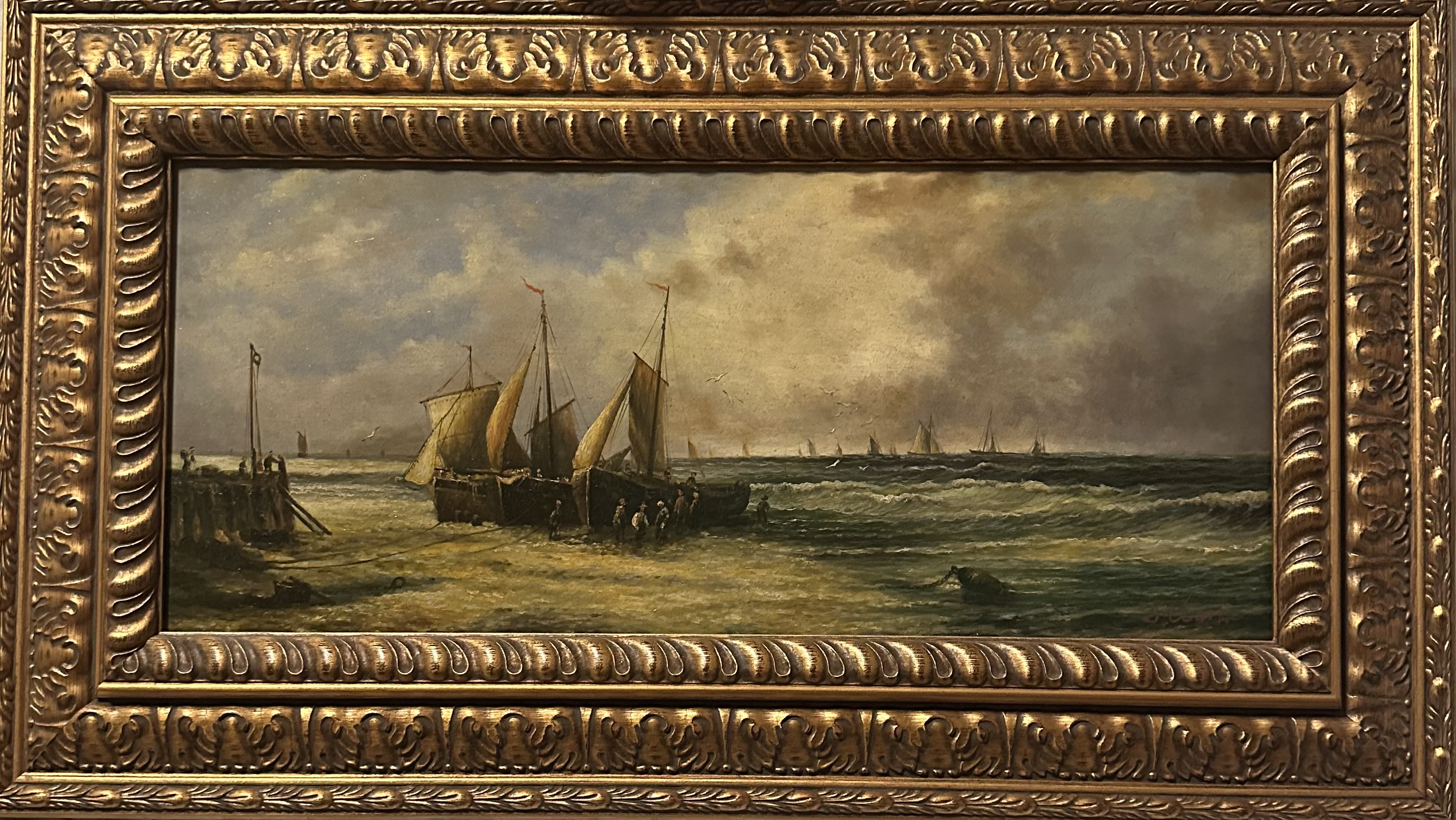 19th Century European Seascape Oil Painting
