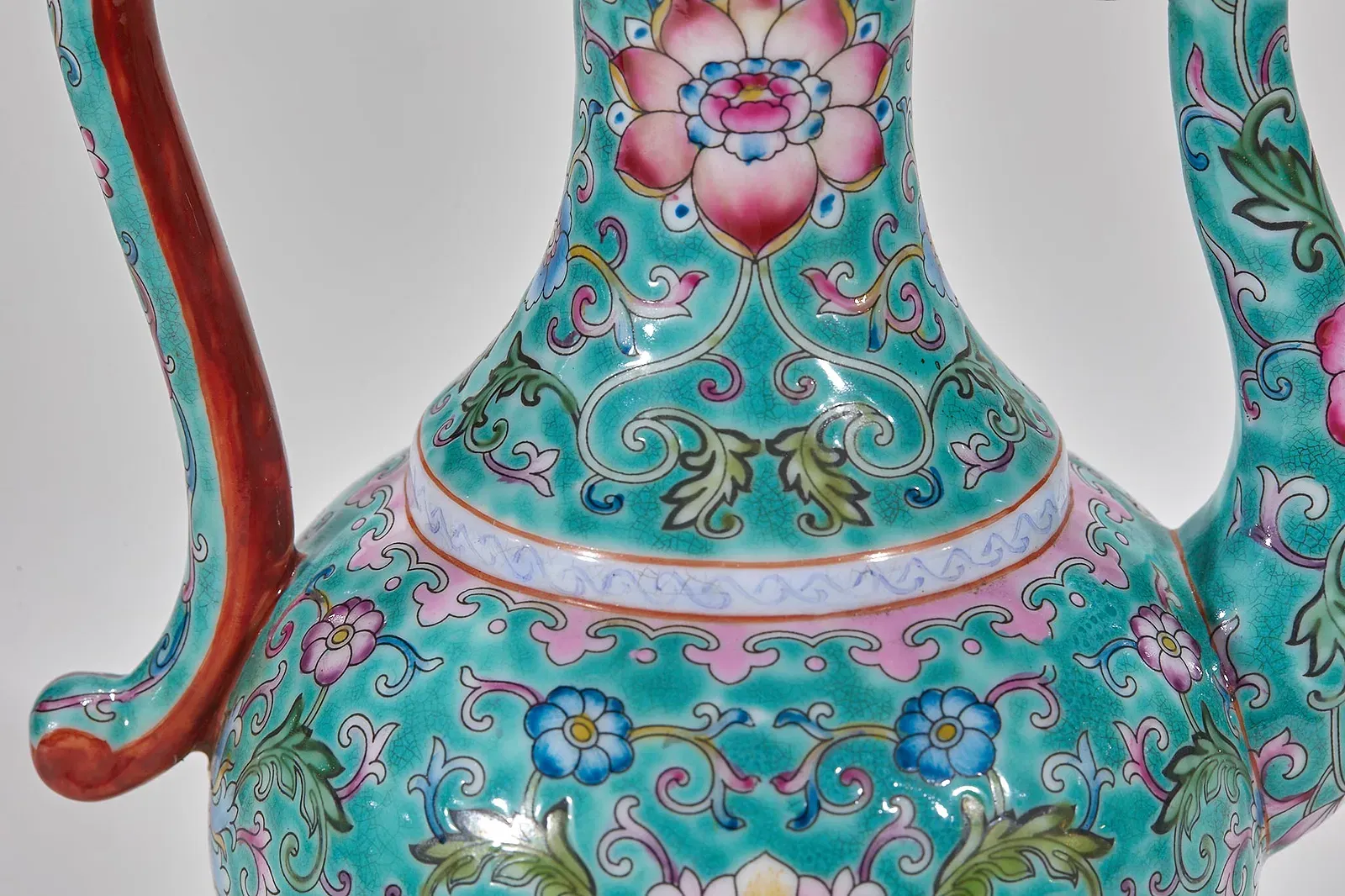 Chinese Republic Style Famille Rose Ewer with Cover thumbnail 7