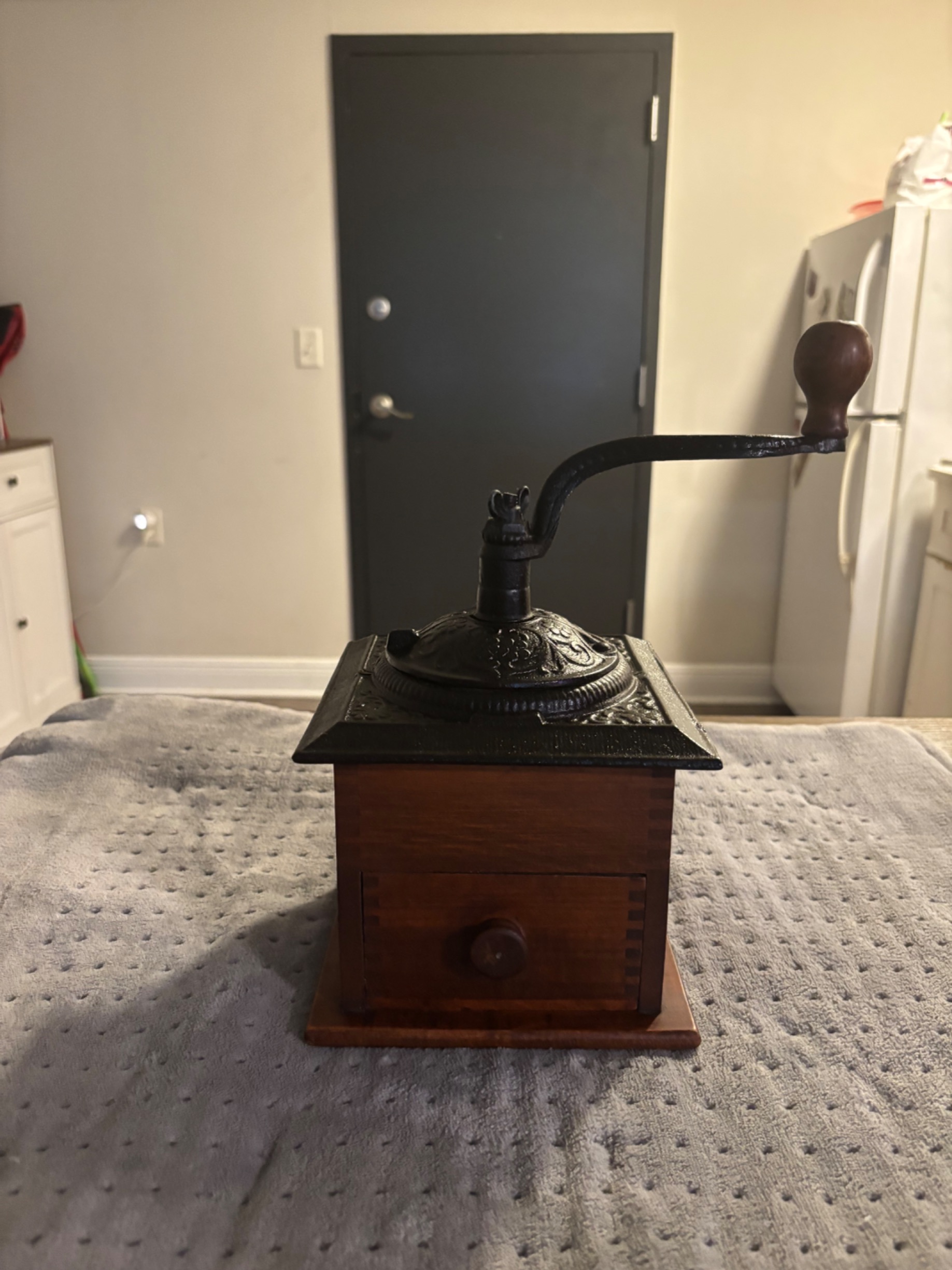 Victorian Cast Iron & Wood Coffee Grinder