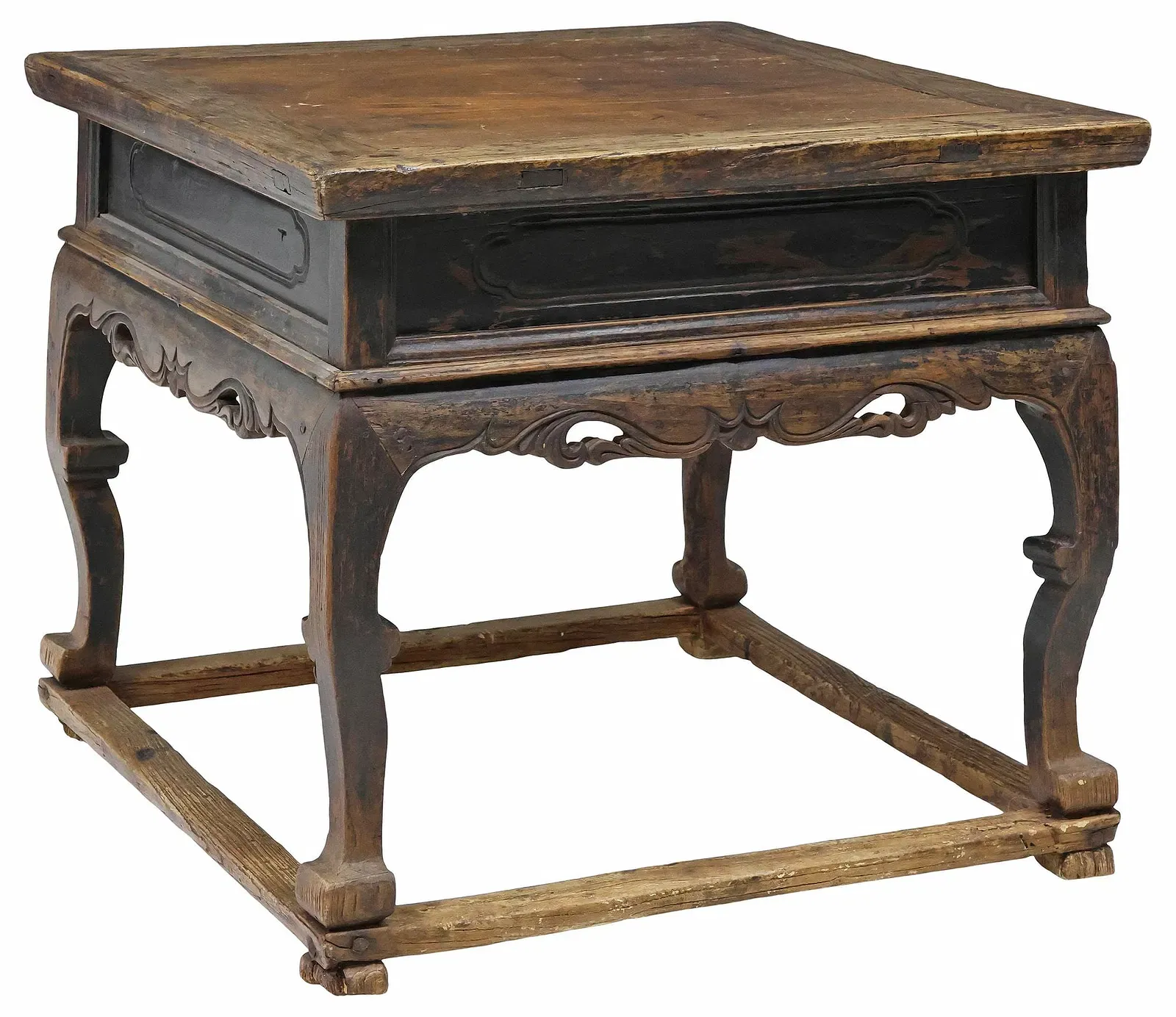 Chinese Qing Style Elmwood Low Table