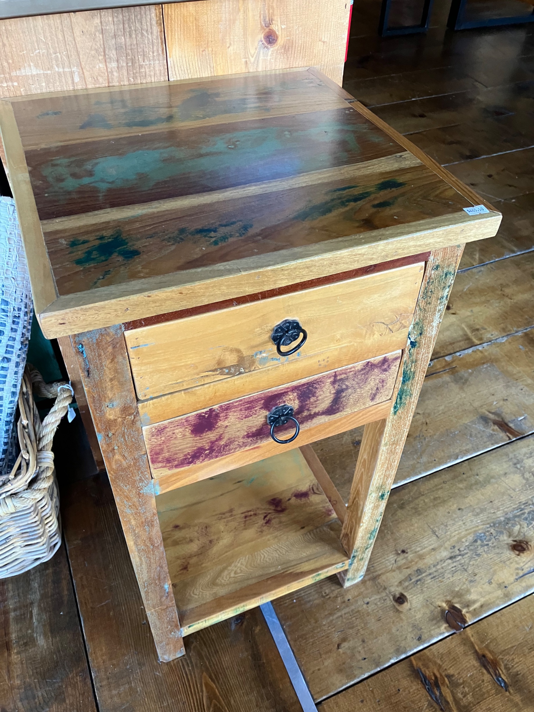 Rustic Reclaimed Wood Side Table thumbnail 2