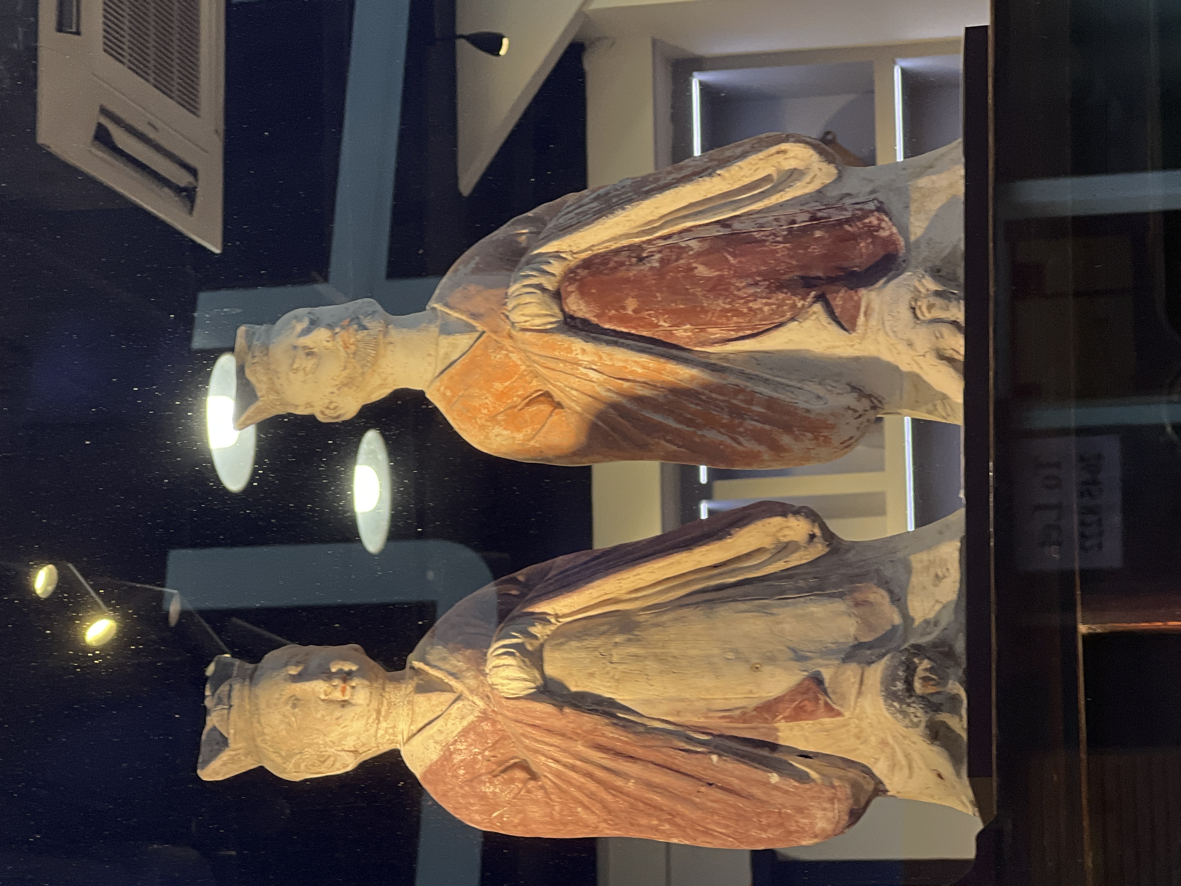 Chinese Tang Style Polychrome Earthenware Court Attendant Figures (Pair)