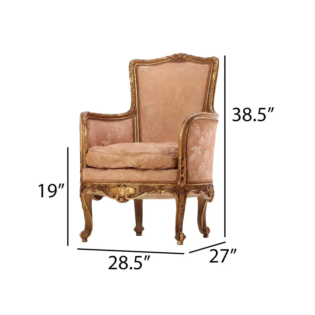 Louis XV Style Giltwood Fauteuil Armchair thumbnail 2