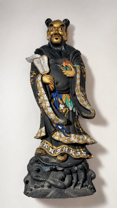Modern Chinese Painted Cast Figure of an Immortal