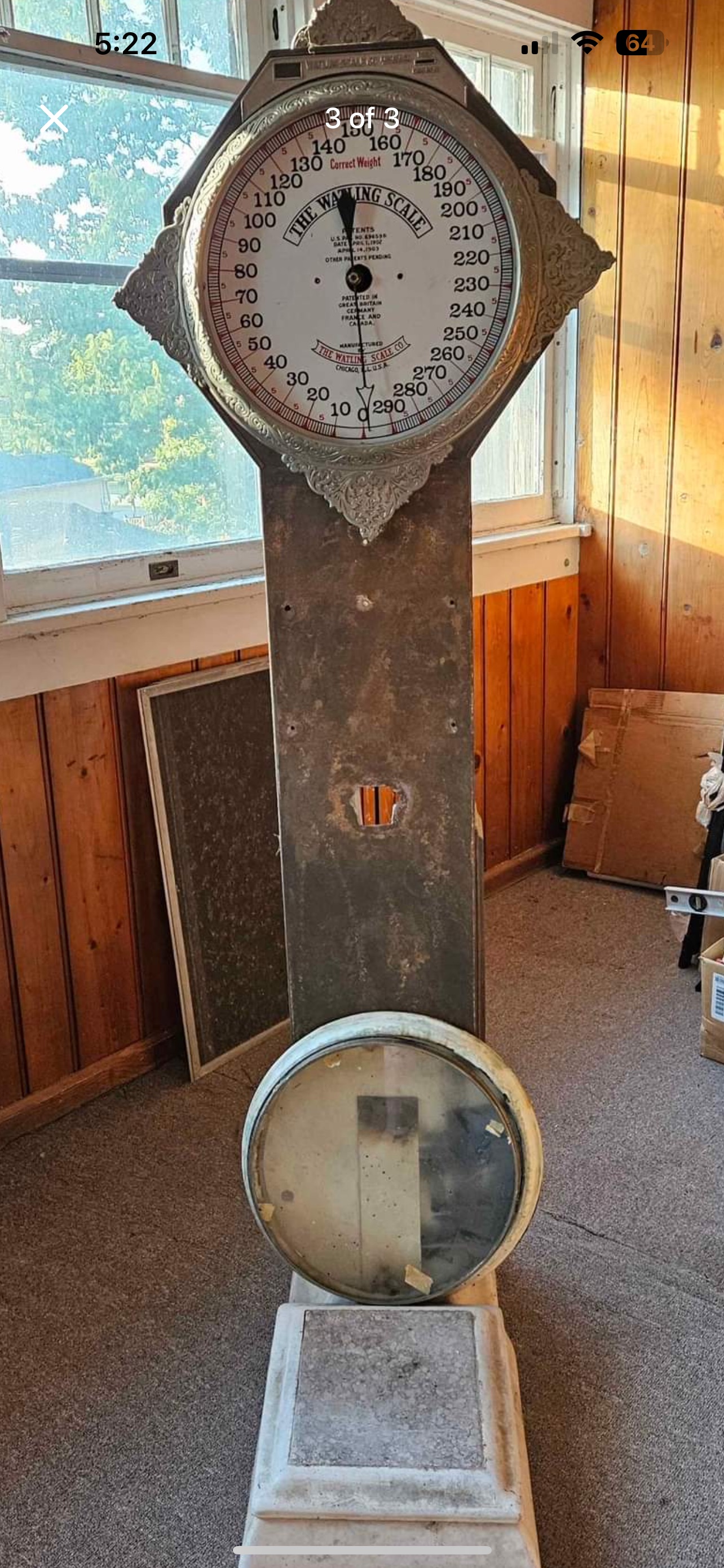 Early 20th Century American Cast Iron 'The Watling Scale' Coin-Operated Standing Weighing Machine