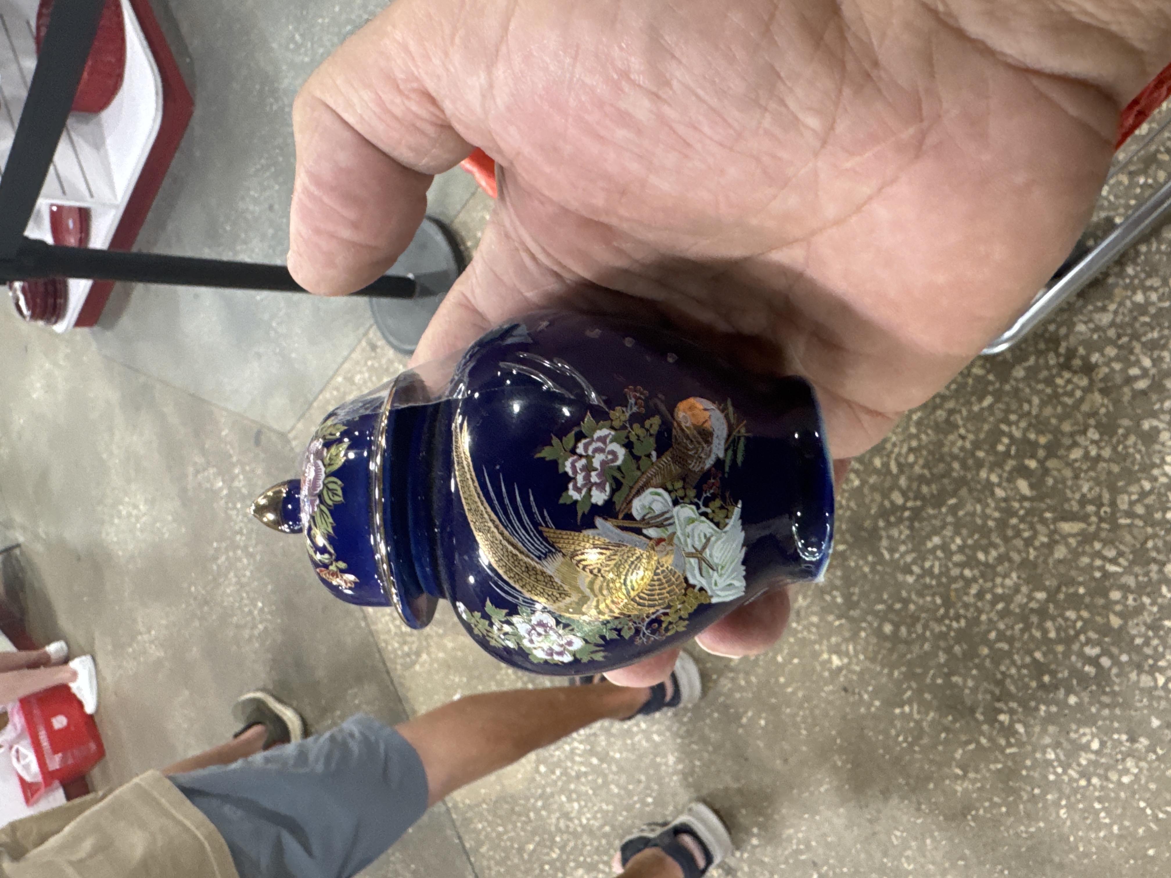 Cloisonné-Style Decorative Jar