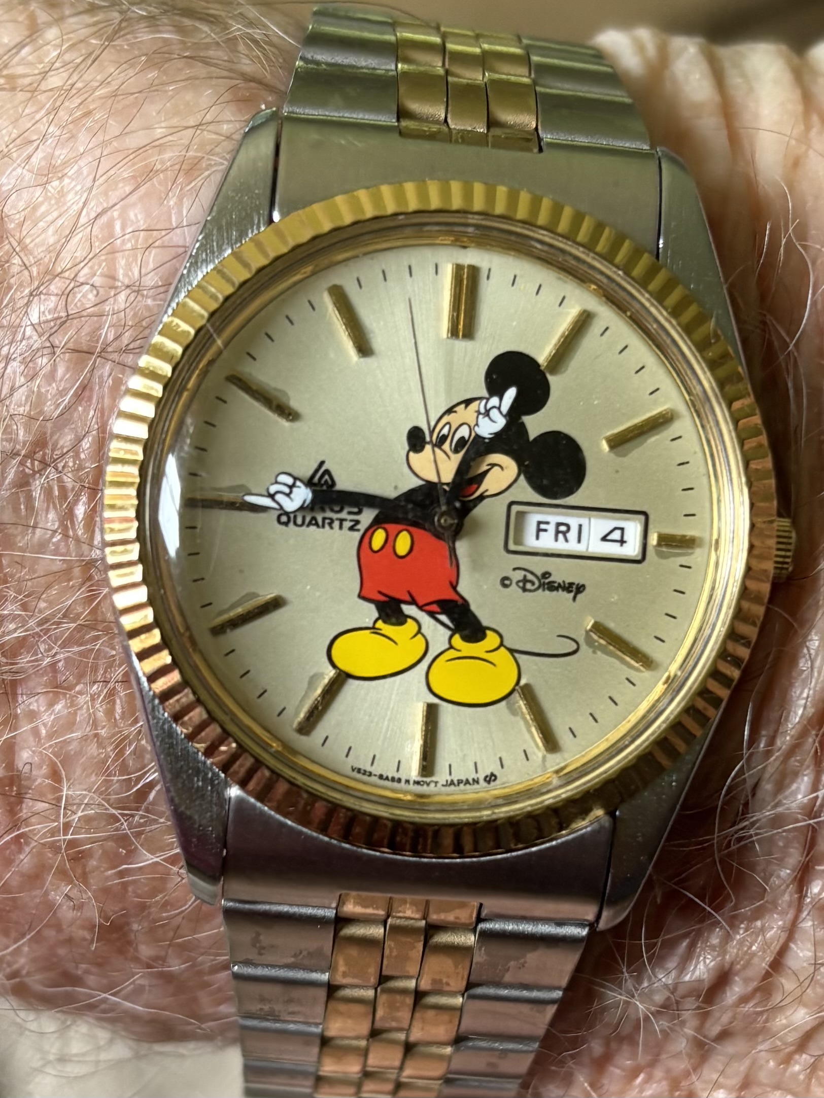 Disney Quartz Mickey Mouse Two-Tone Wristwatch