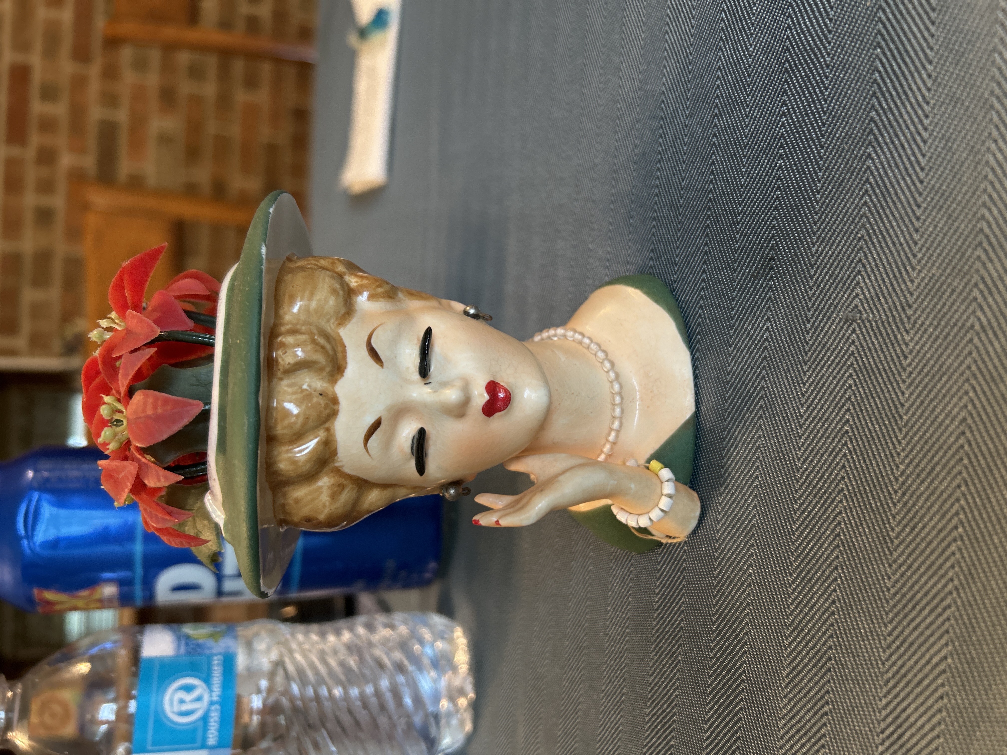 Mid-Century Ceramic Lady Head Vase