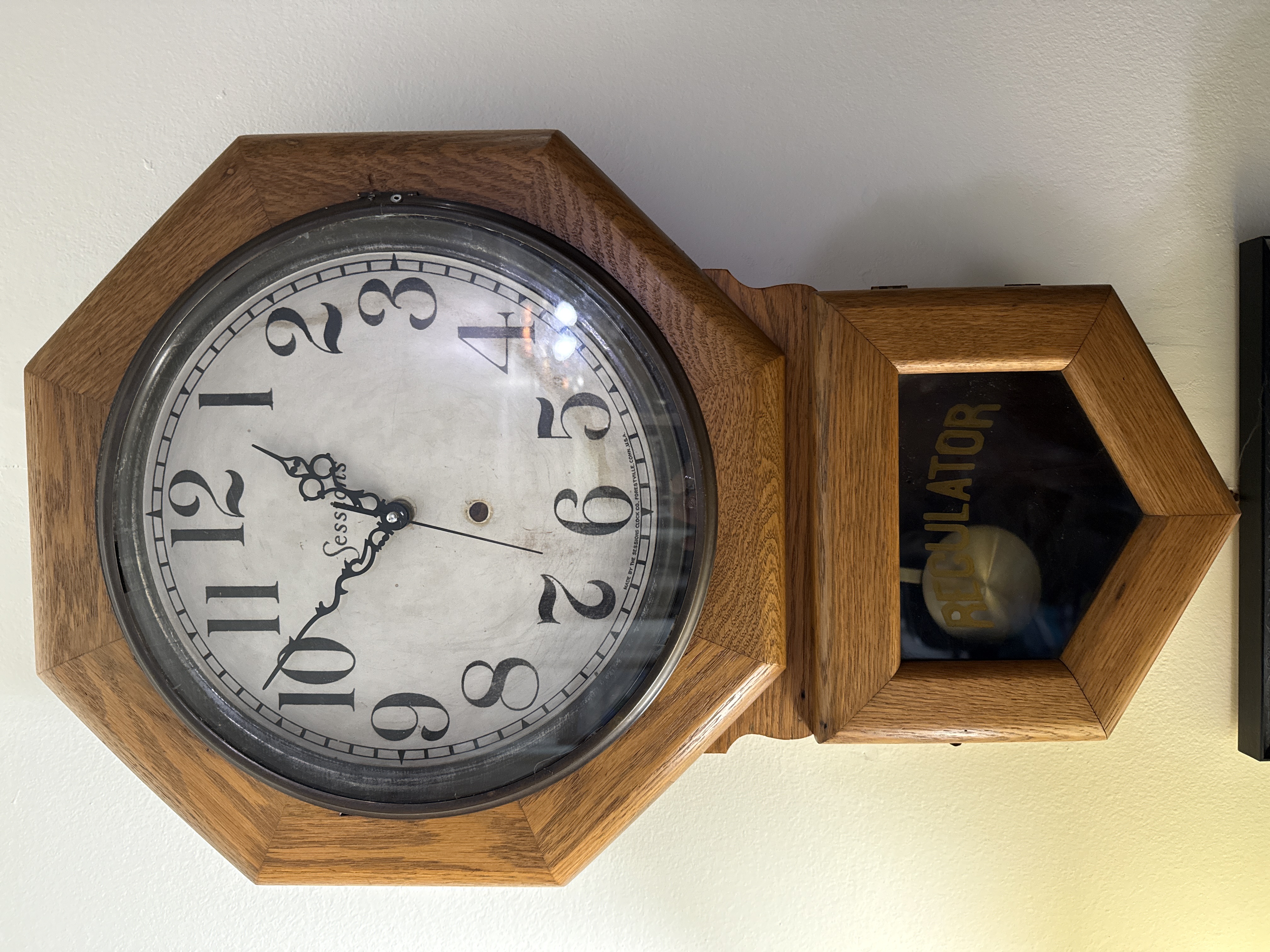American Oak Regulator Wall Clock