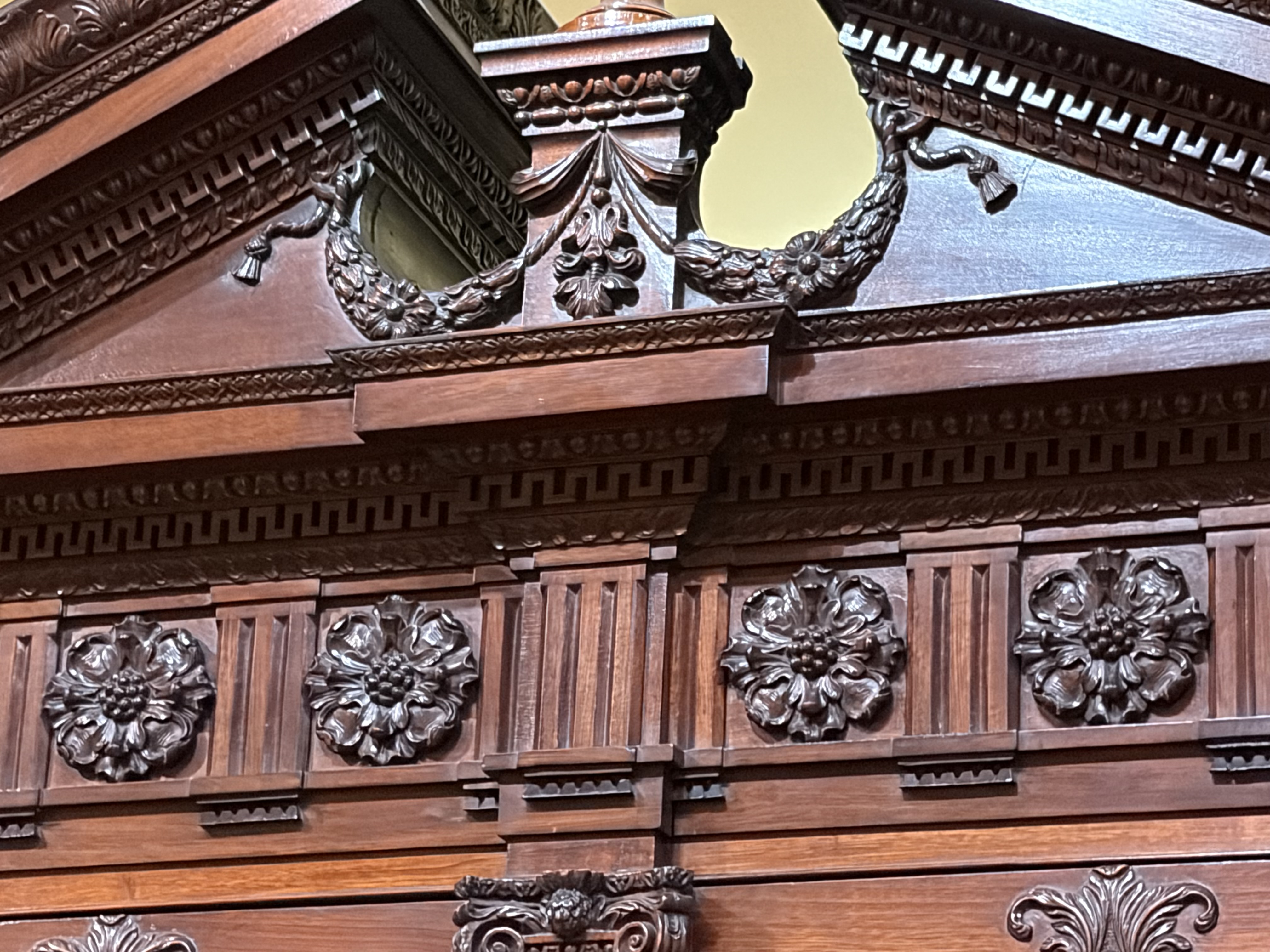 American Chippendale Period Mahogany Desk and Bookcase thumbnail 2