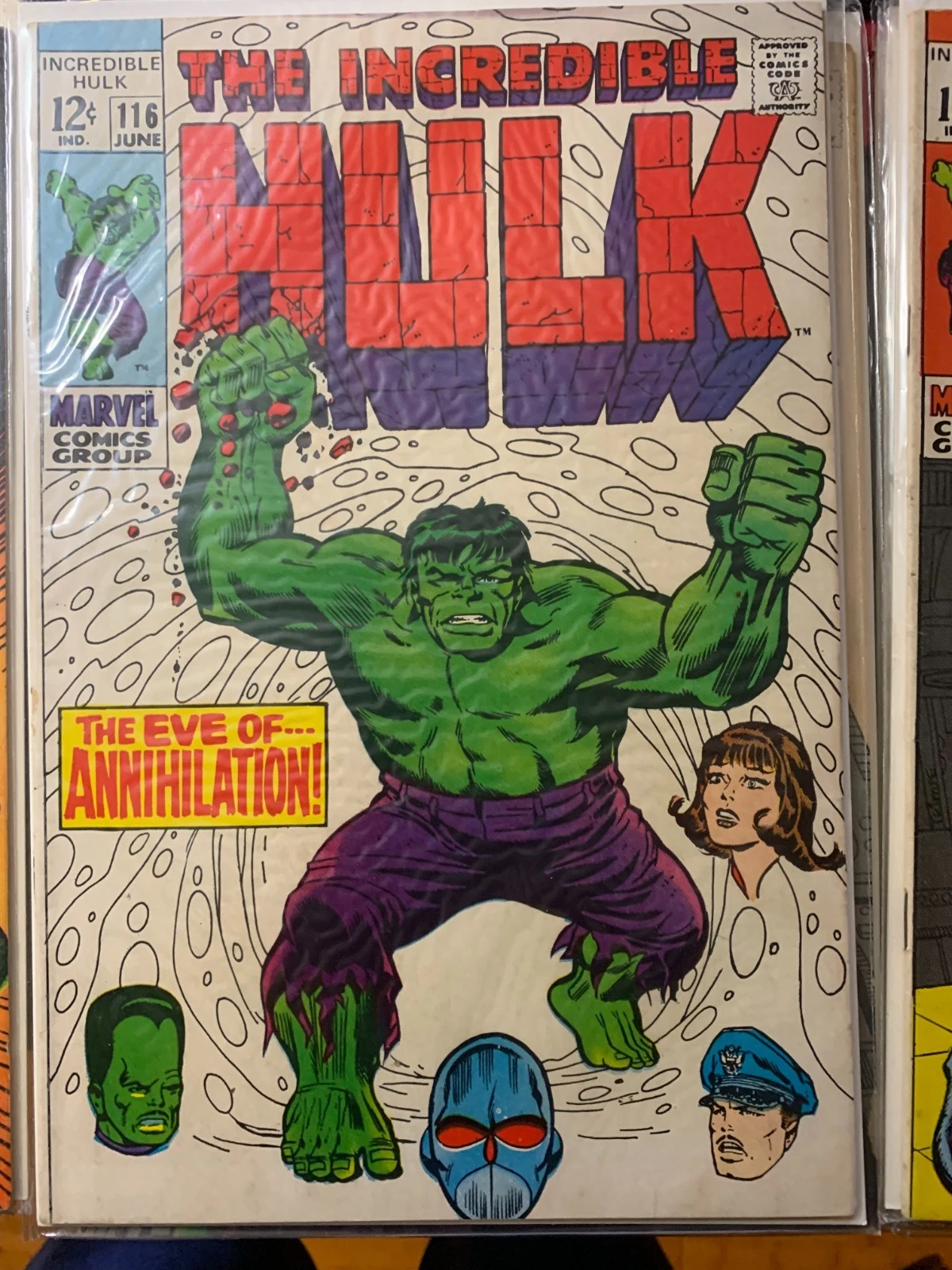 Silver Age Marvel Comics The Incredible Hulk Group of 10 Comic Books (#106-117, incomplete run) thumbnail 4