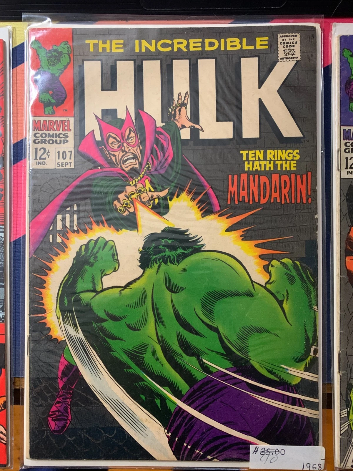 Silver Age Marvel Comics The Incredible Hulk Group of 10 Comic Books (#106-117, incomplete run) thumbnail 7