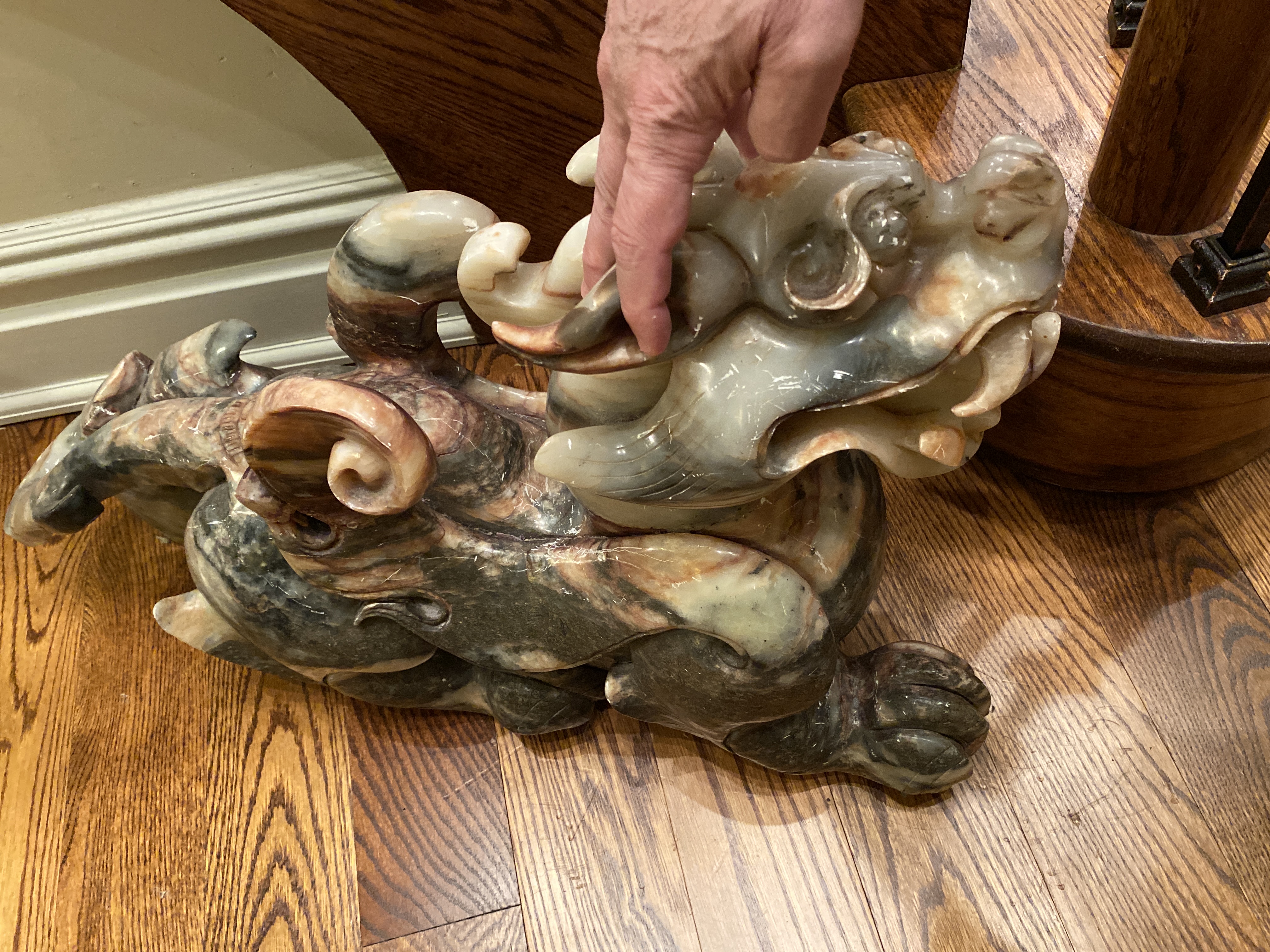 Chinese Style Jadeite Dragon Sculpture