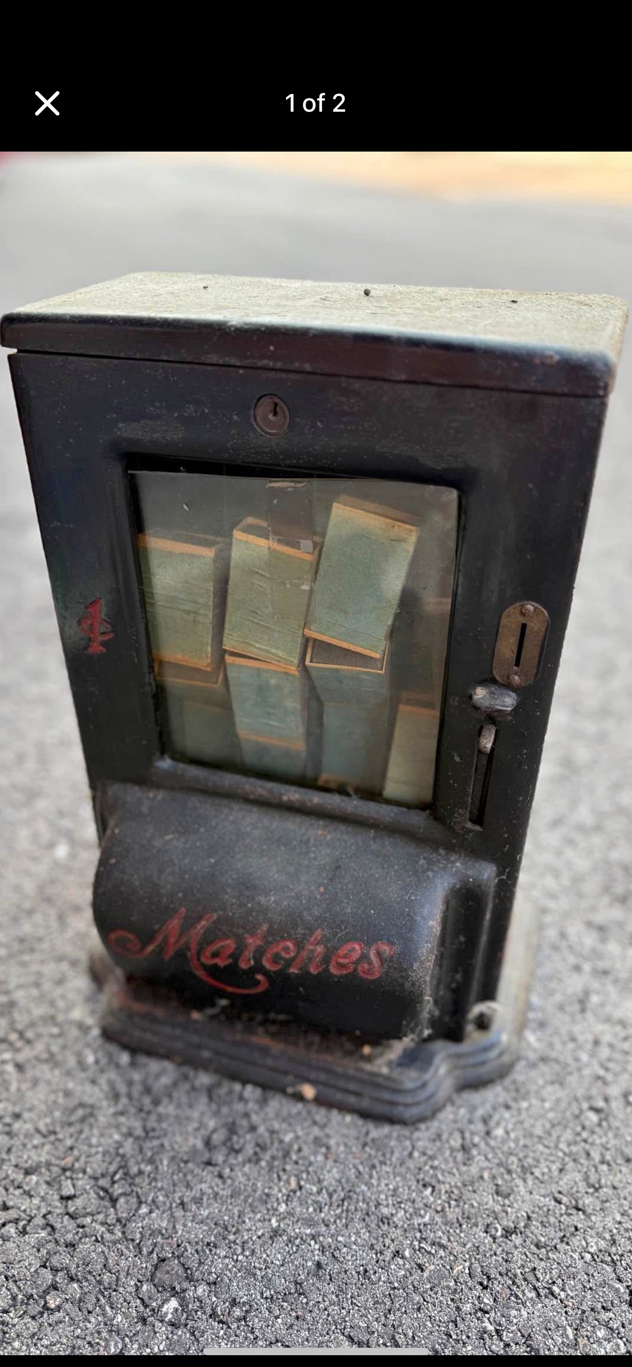 American Victorian Cast Iron Match Dispenser