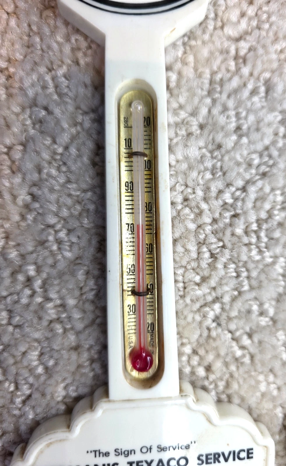 Vintage Plastic Gas Station Promotional Thermometers
