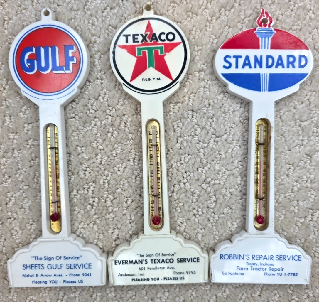 Vintage Plastic Gas Station Promotional Thermometers thumbnail 3