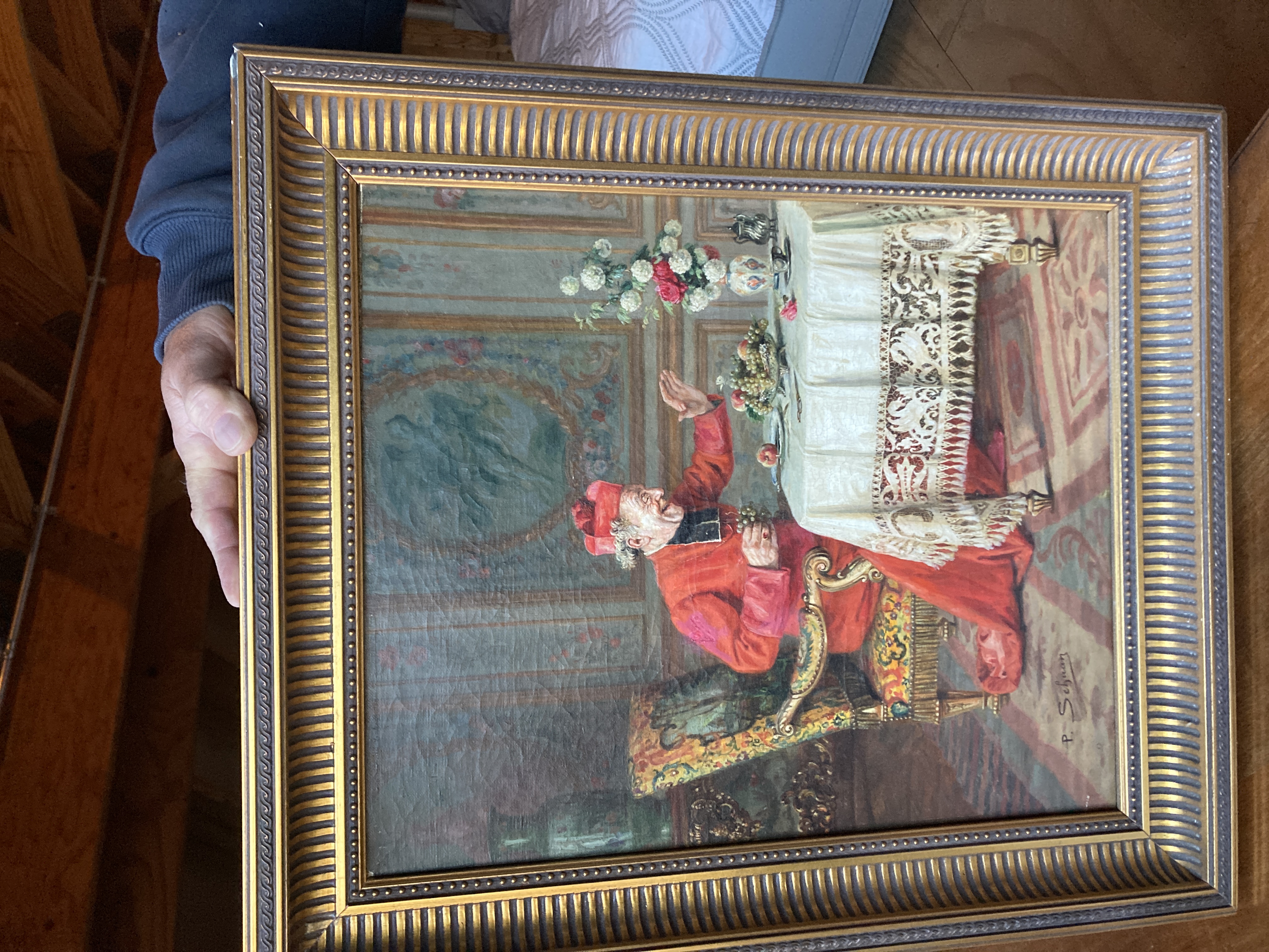 19th Century Genre Painting on Canvas