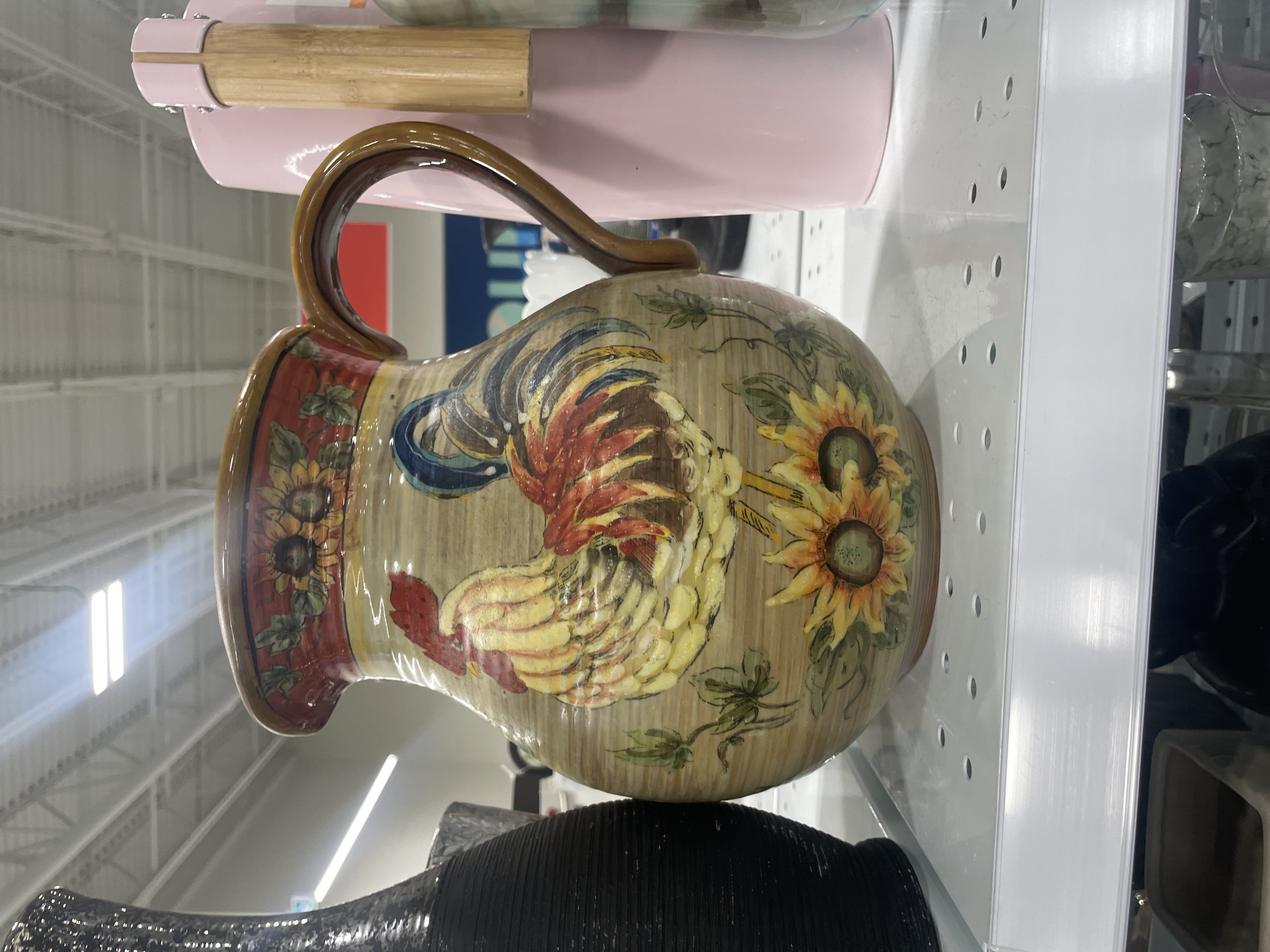Country Style Hand-Painted Ceramic Rooster Pitcher
