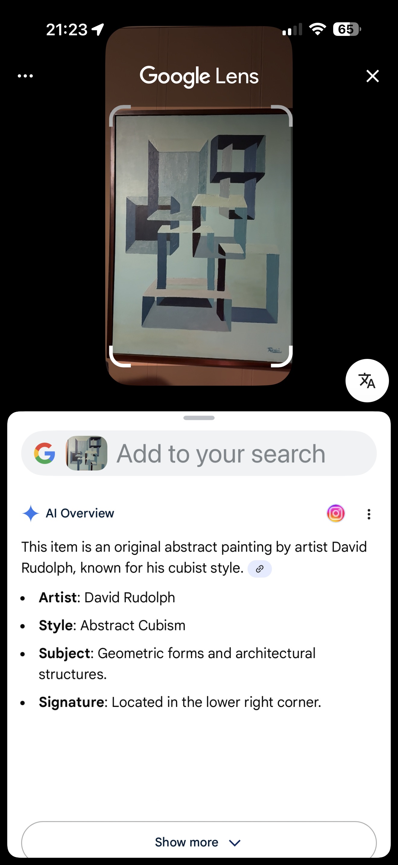 Abstract Cubism Painting by David Rudolph