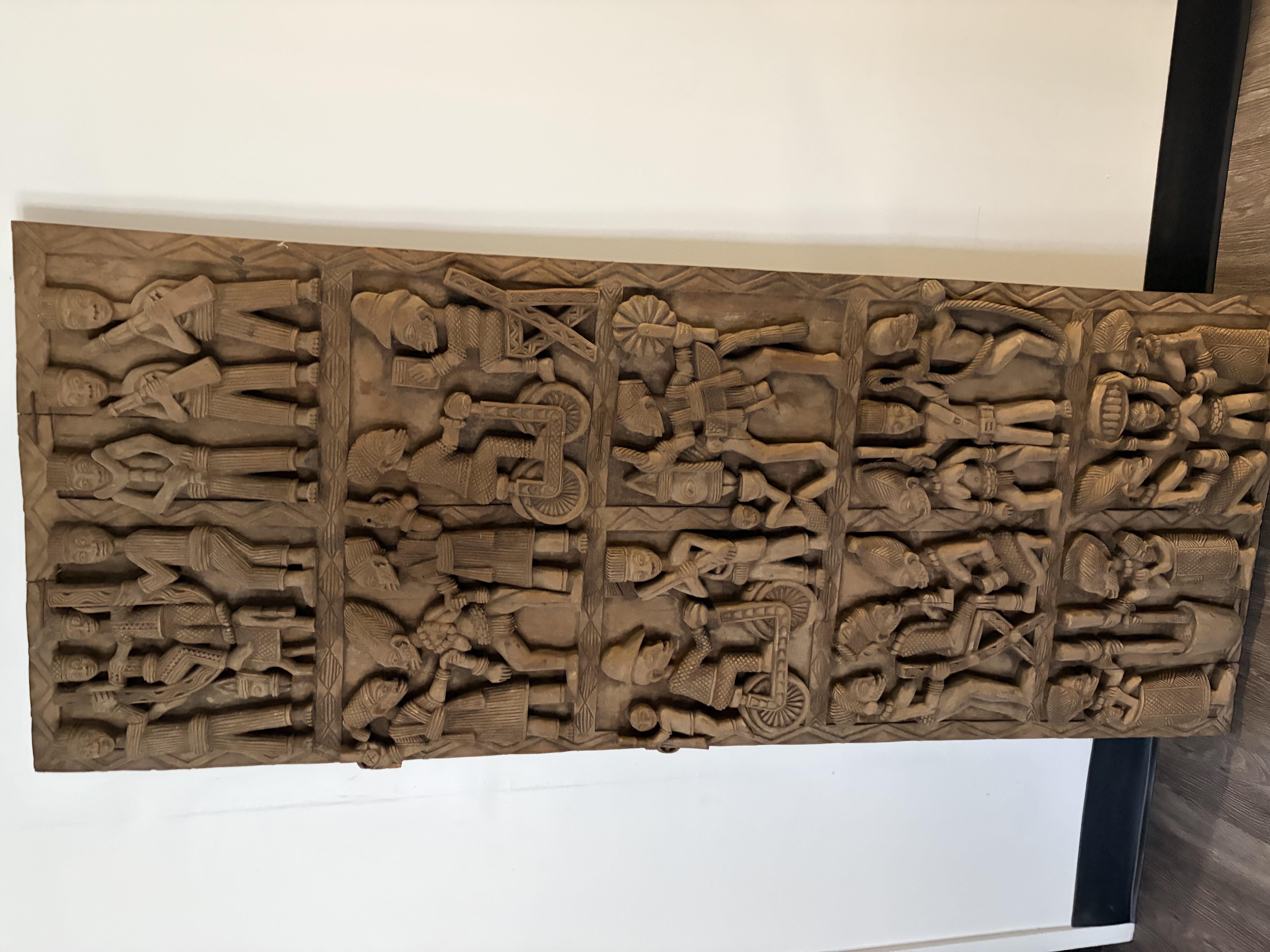 Yoruba Style Carved Wood Door Panel thumbnail 2