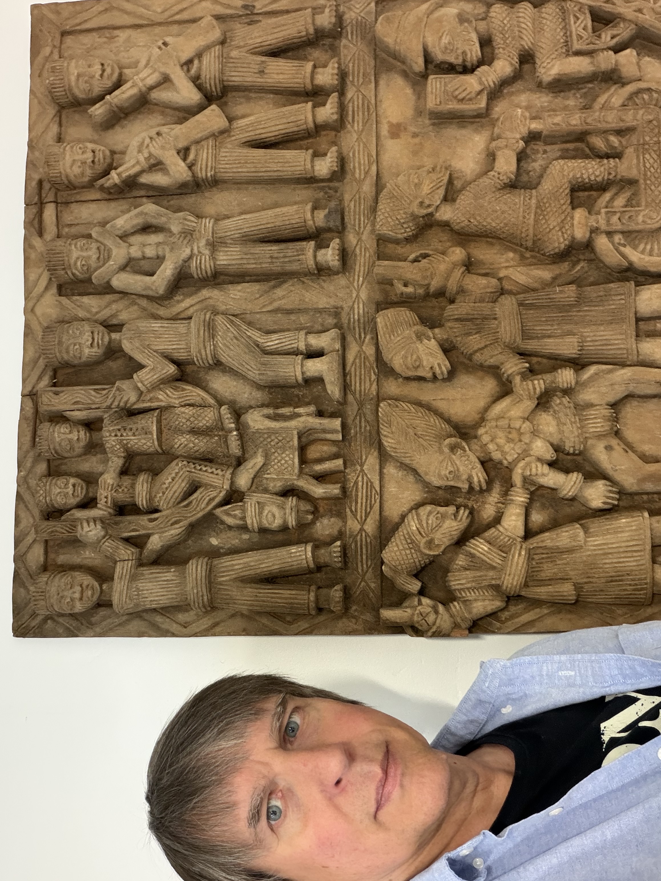 Yoruba Style Carved Wood Door Panel thumbnail 4
