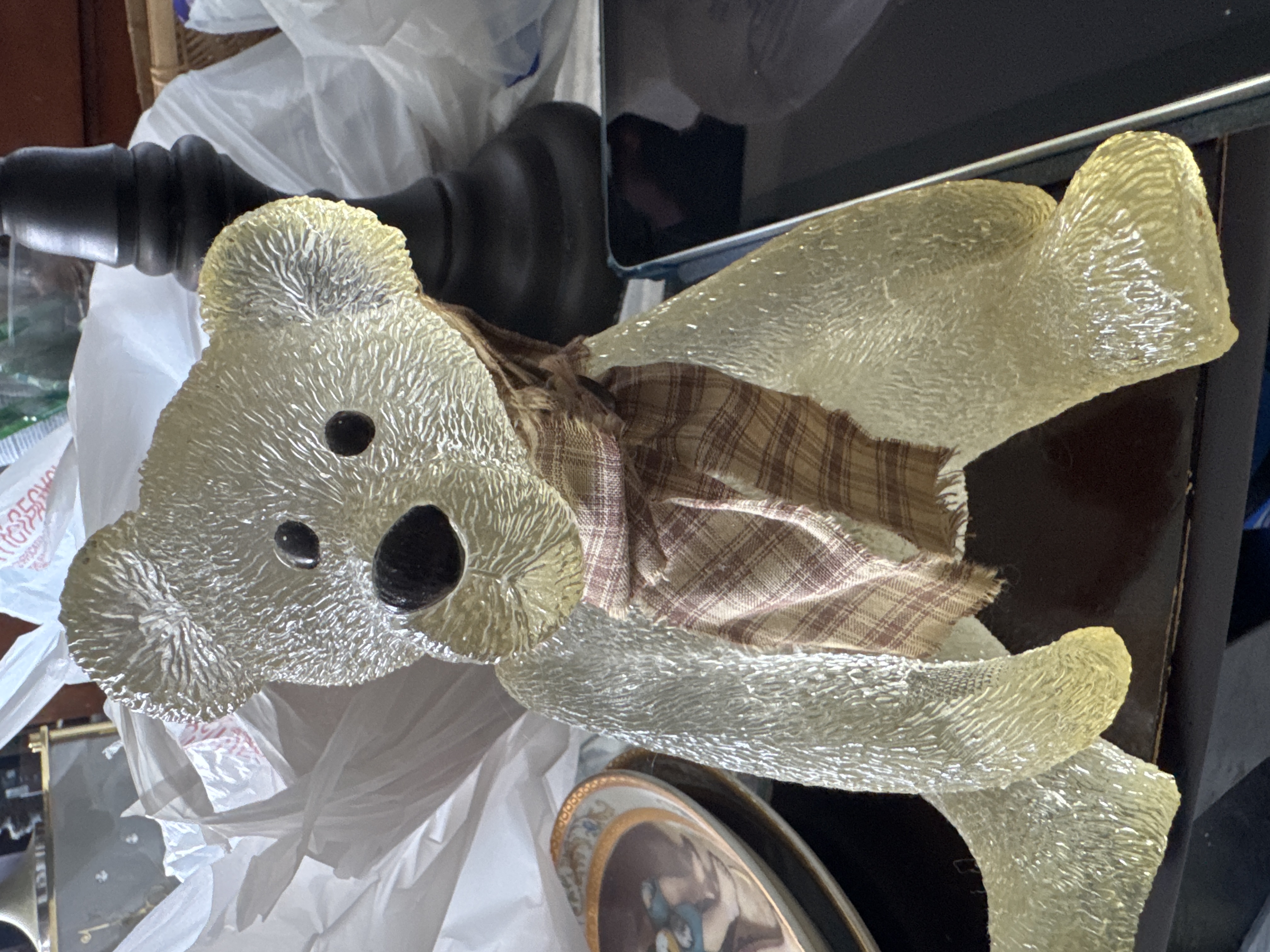 Contemporary Glass Teddy Bear Figurine