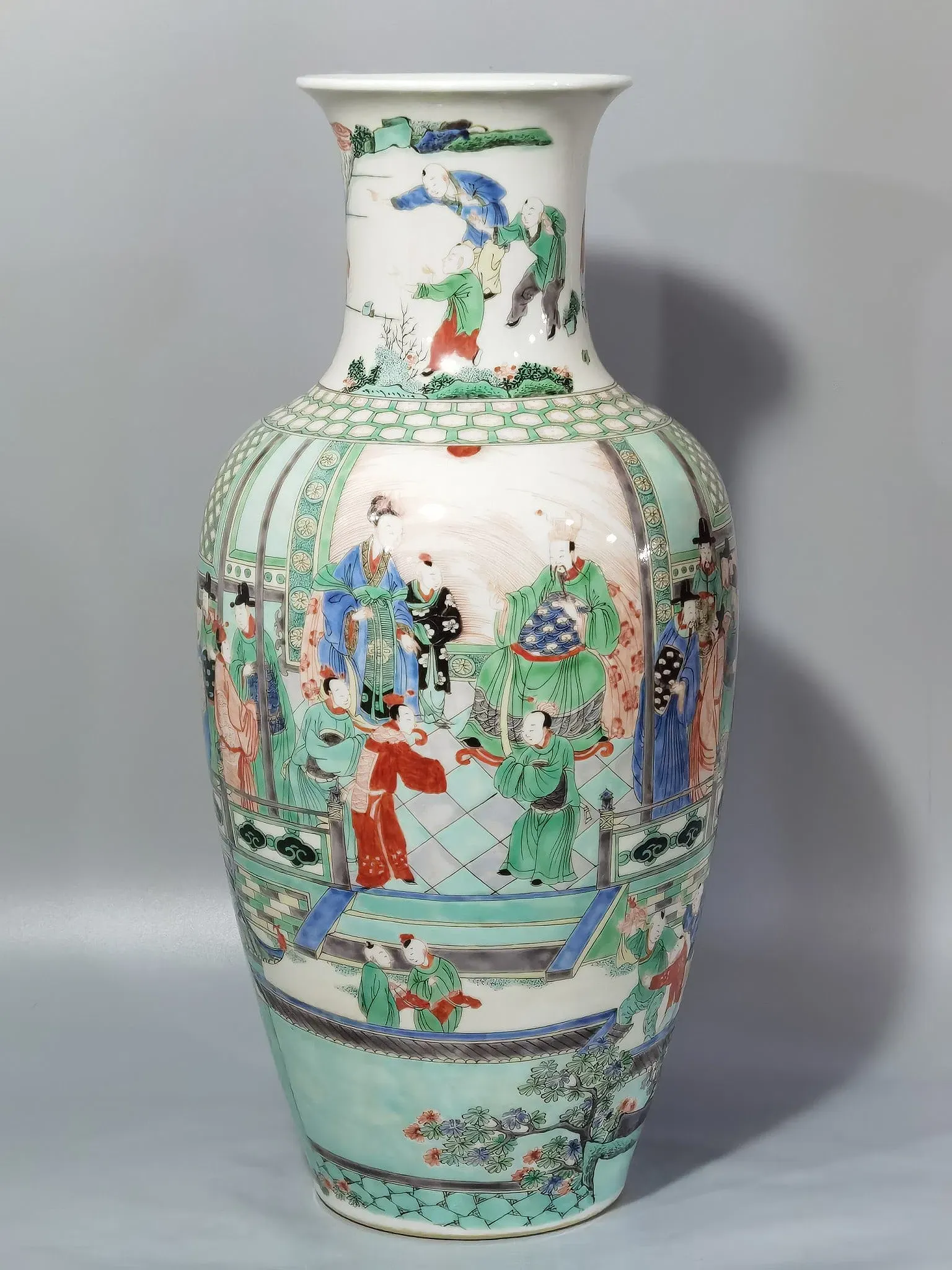 Chinese Qing Style Famille Verte Porcelain Vase thumbnail 2