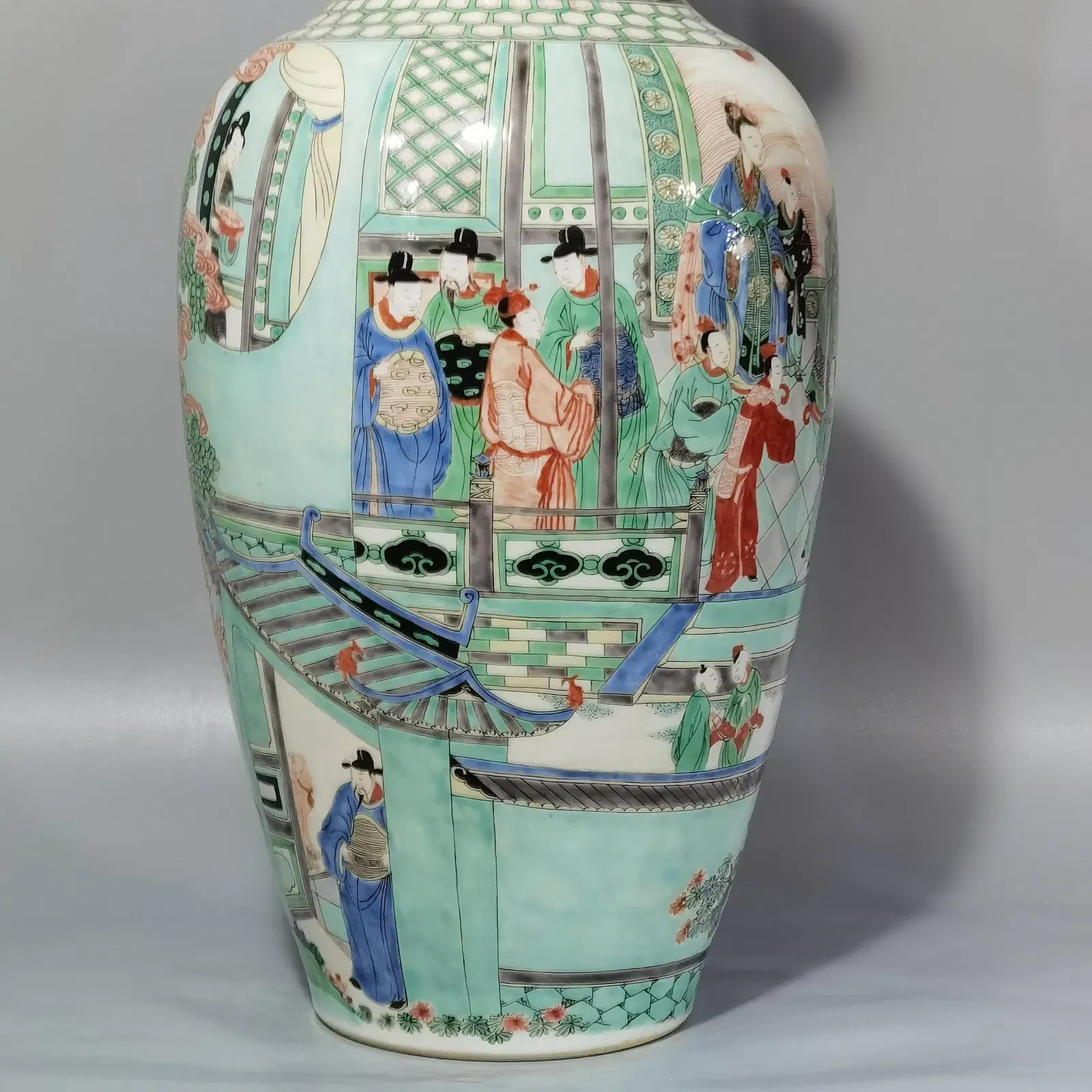 Chinese Qing Style Famille Verte Porcelain Vase thumbnail 5