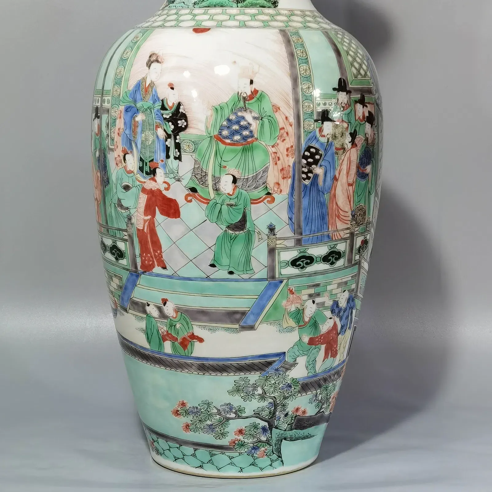 Chinese Qing Style Famille Verte Porcelain Vase thumbnail 6