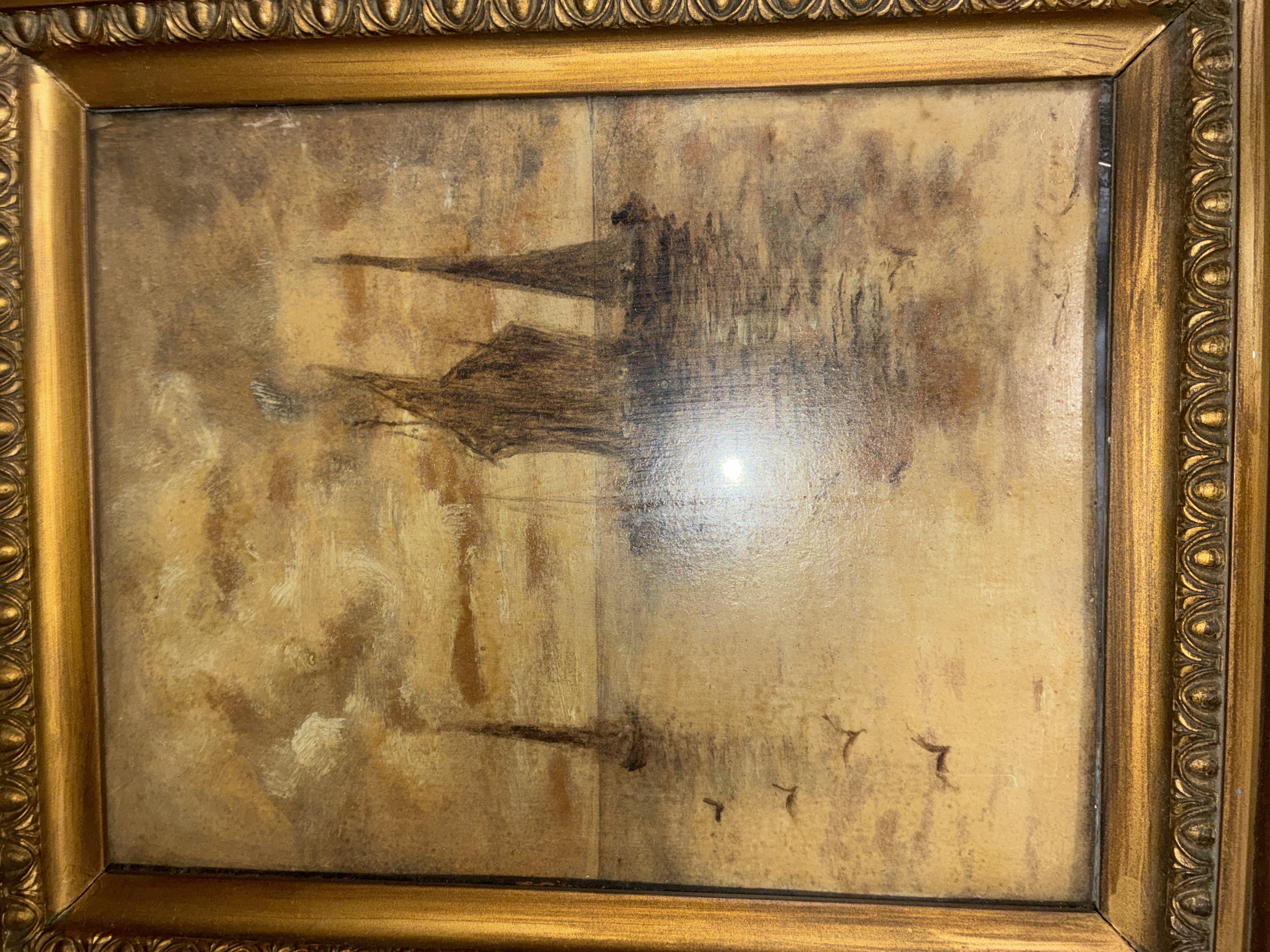 European Romantic Period Oil on Canvas Seascape
