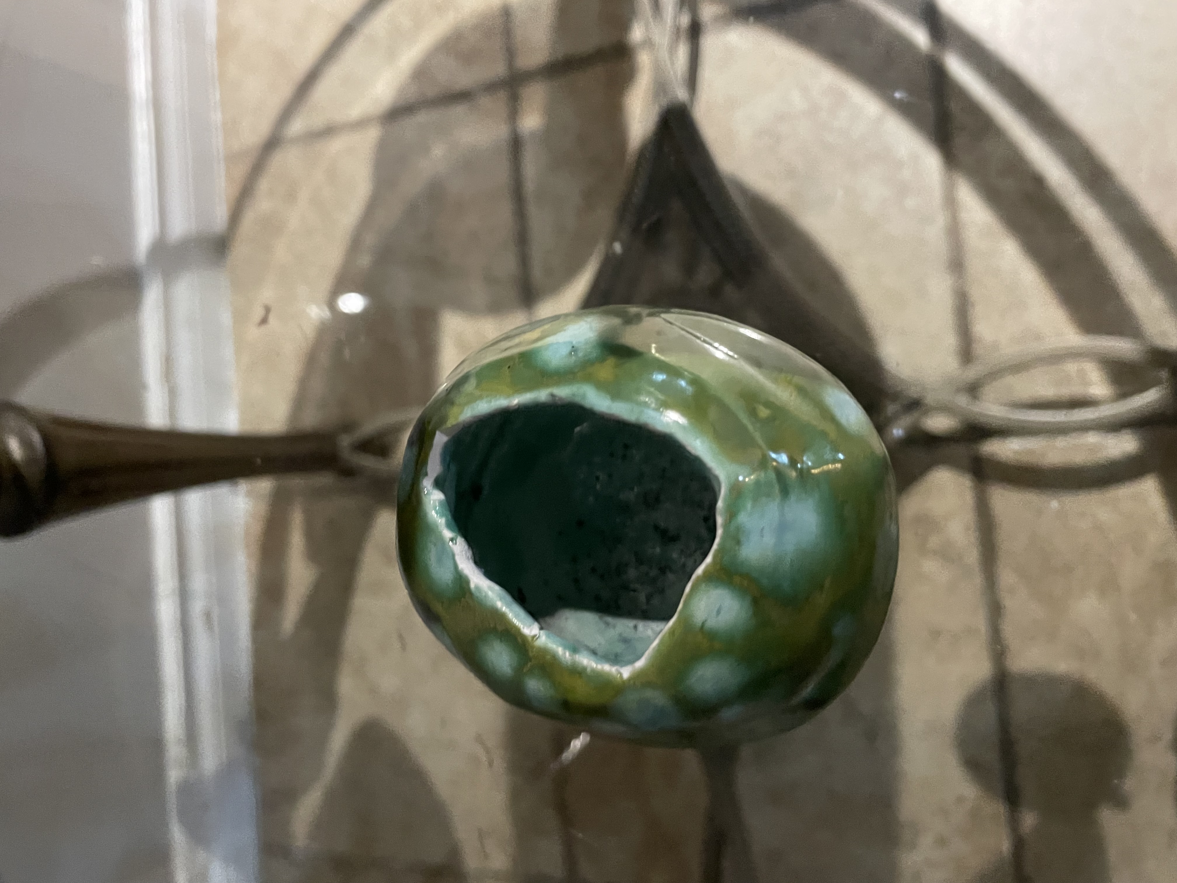 Green Glazed Ceramic Vase thumbnail 2