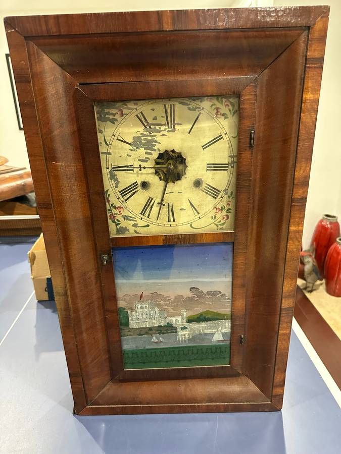 American Empire Period Mahogany Ogee Shelf Clock, 30-Hour, by Jerome & Co.