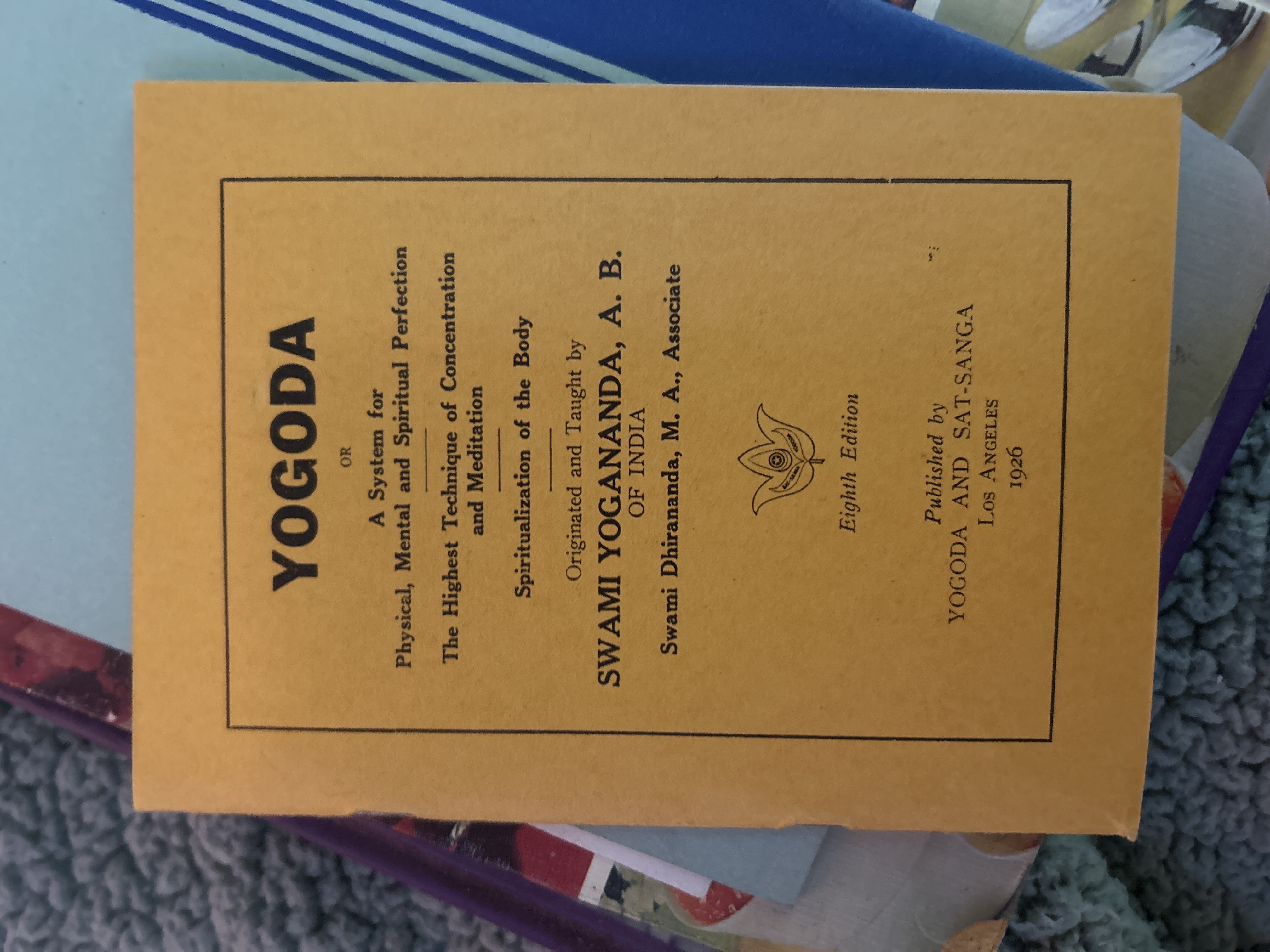 American Yoga Revival 'Yogoda' Paper Pamphlet by Swami Yogananda, Eighth Edition (1926)