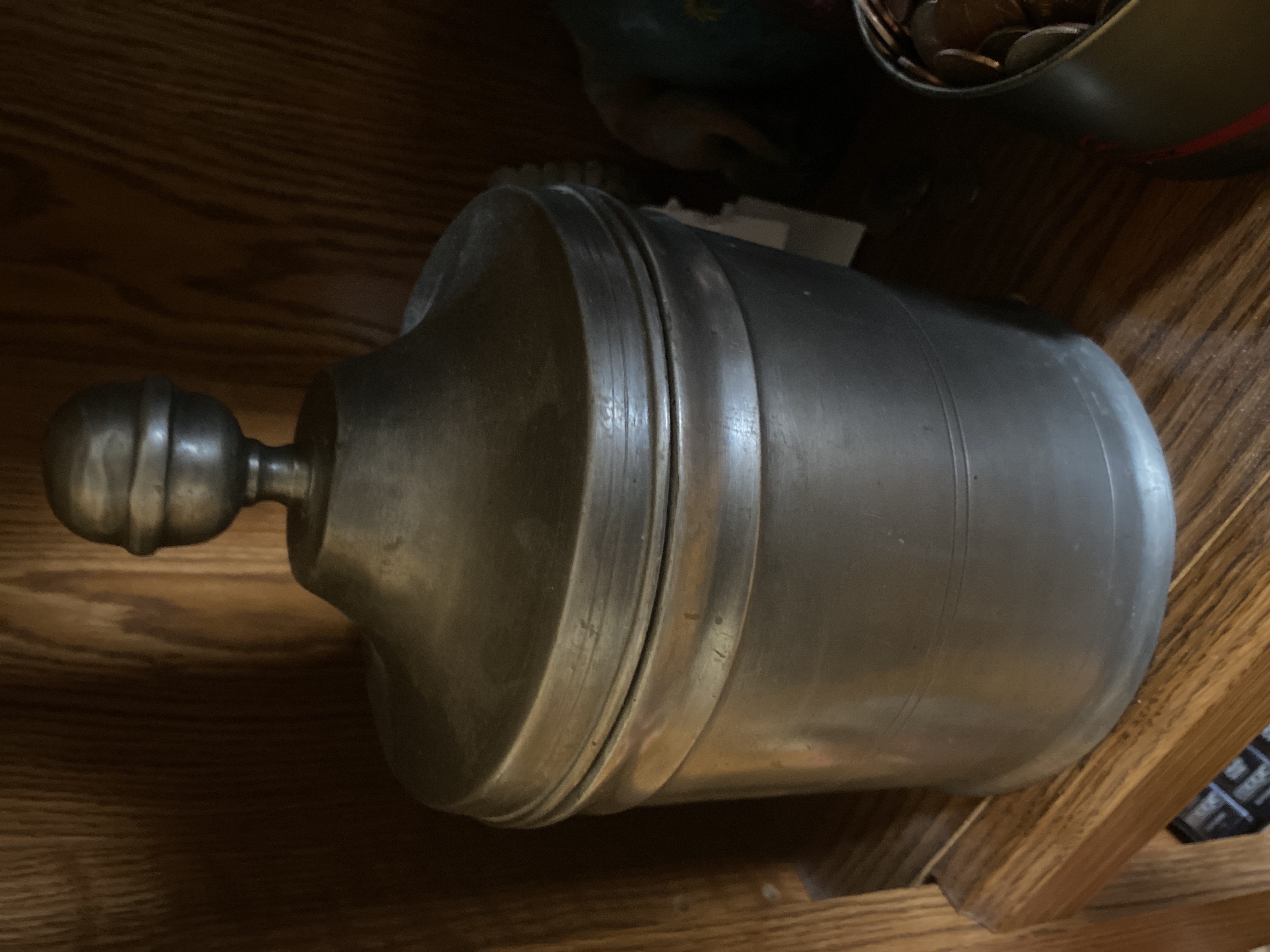 Early 19th Century European Pewter Lidded Tankard