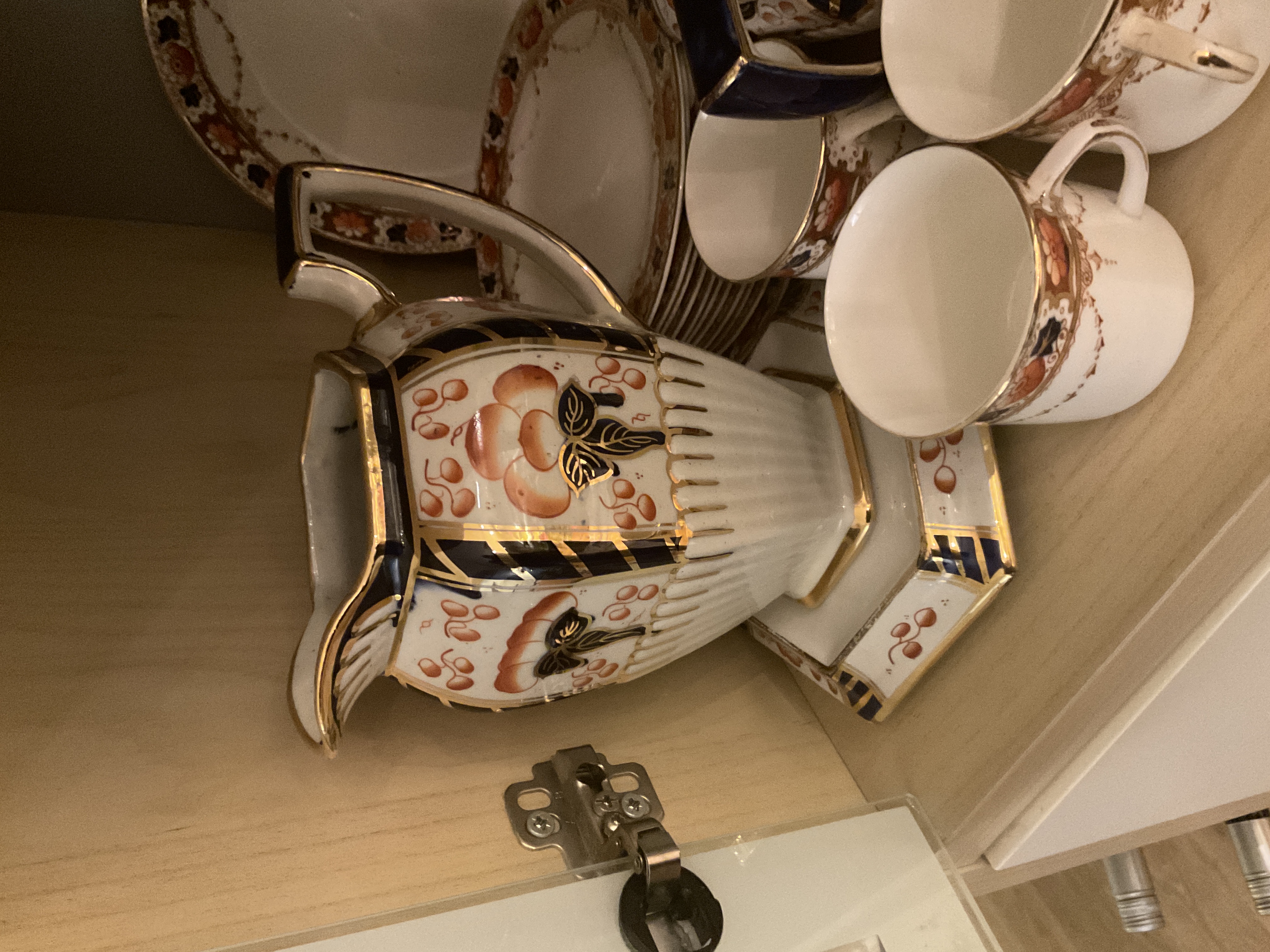 English Imari Style Porcelain Pitcher