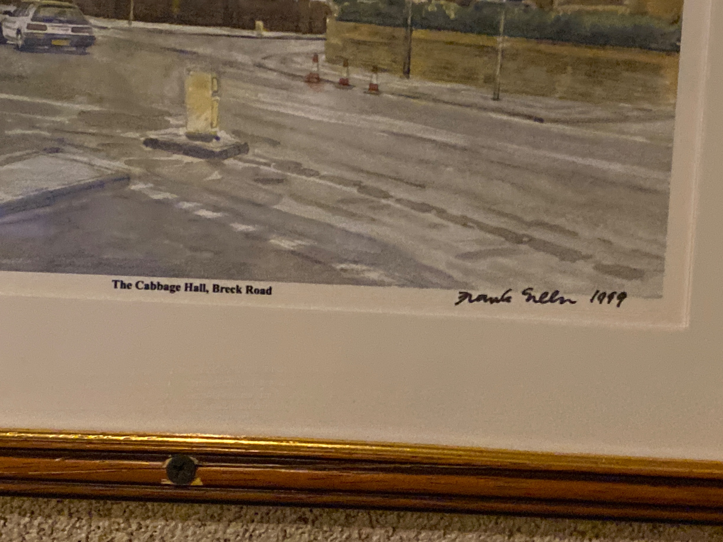 Contemporary British Watercolor Print – The Cabbage Hall, Breck Road by Frank Selby (1999) thumbnail 2