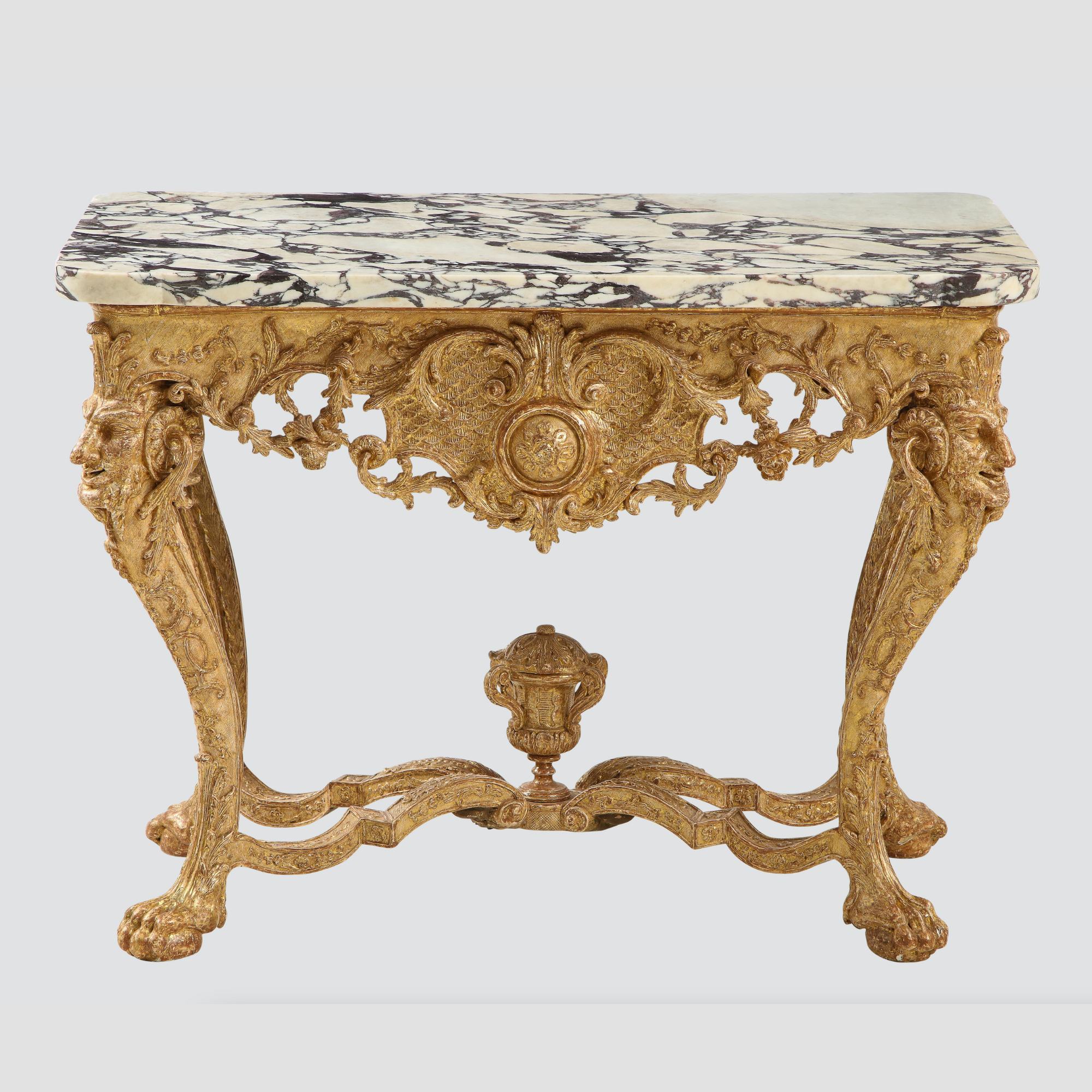 German Rococo Giltwood Console Table