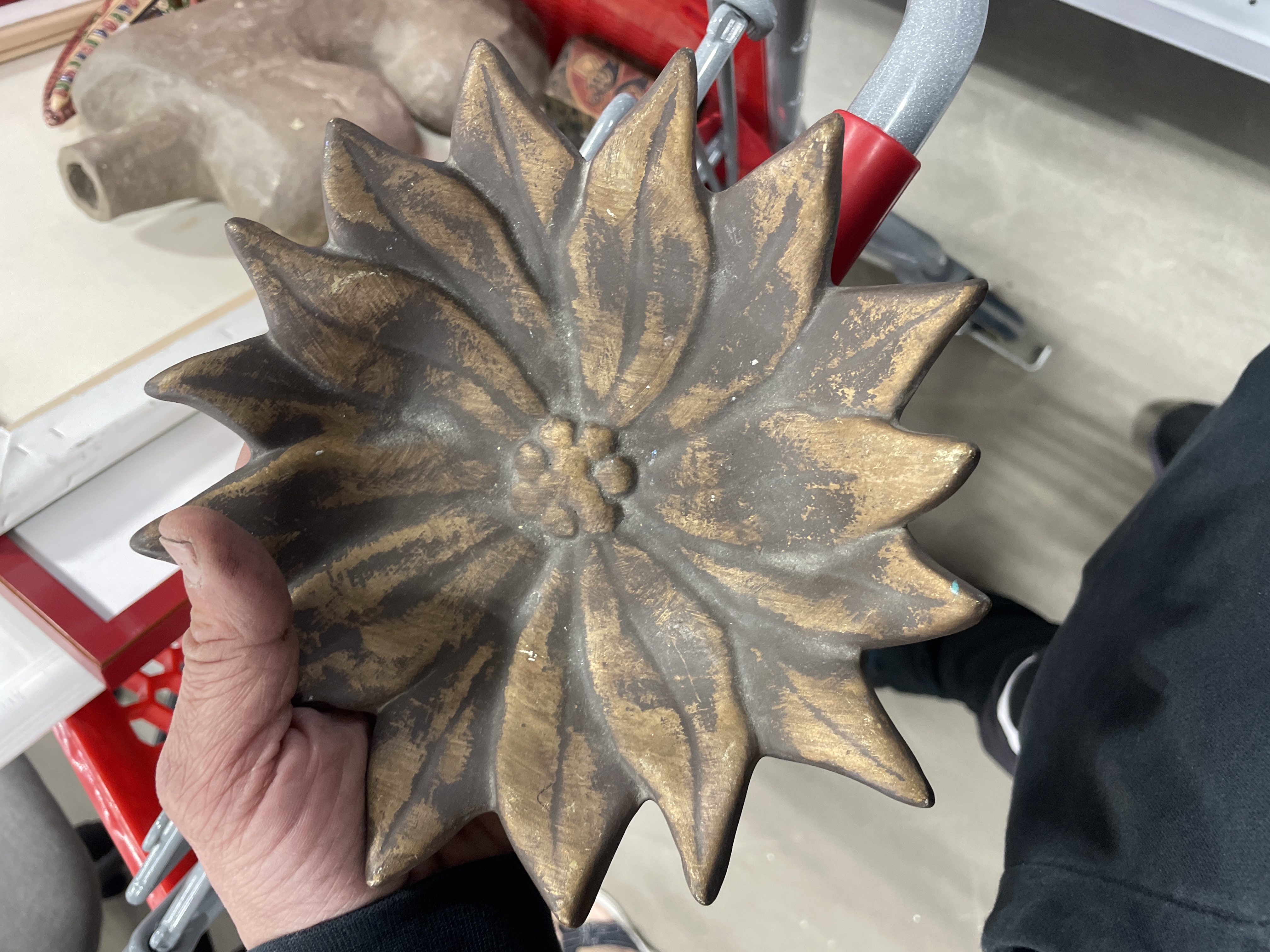 Flower-Shaped Cast Metal Dish