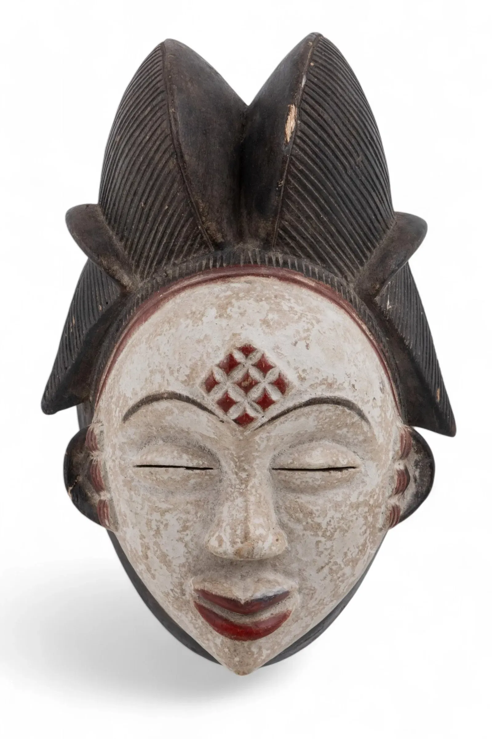 Gabon Punu Tribe Polychrome Wooden Mask