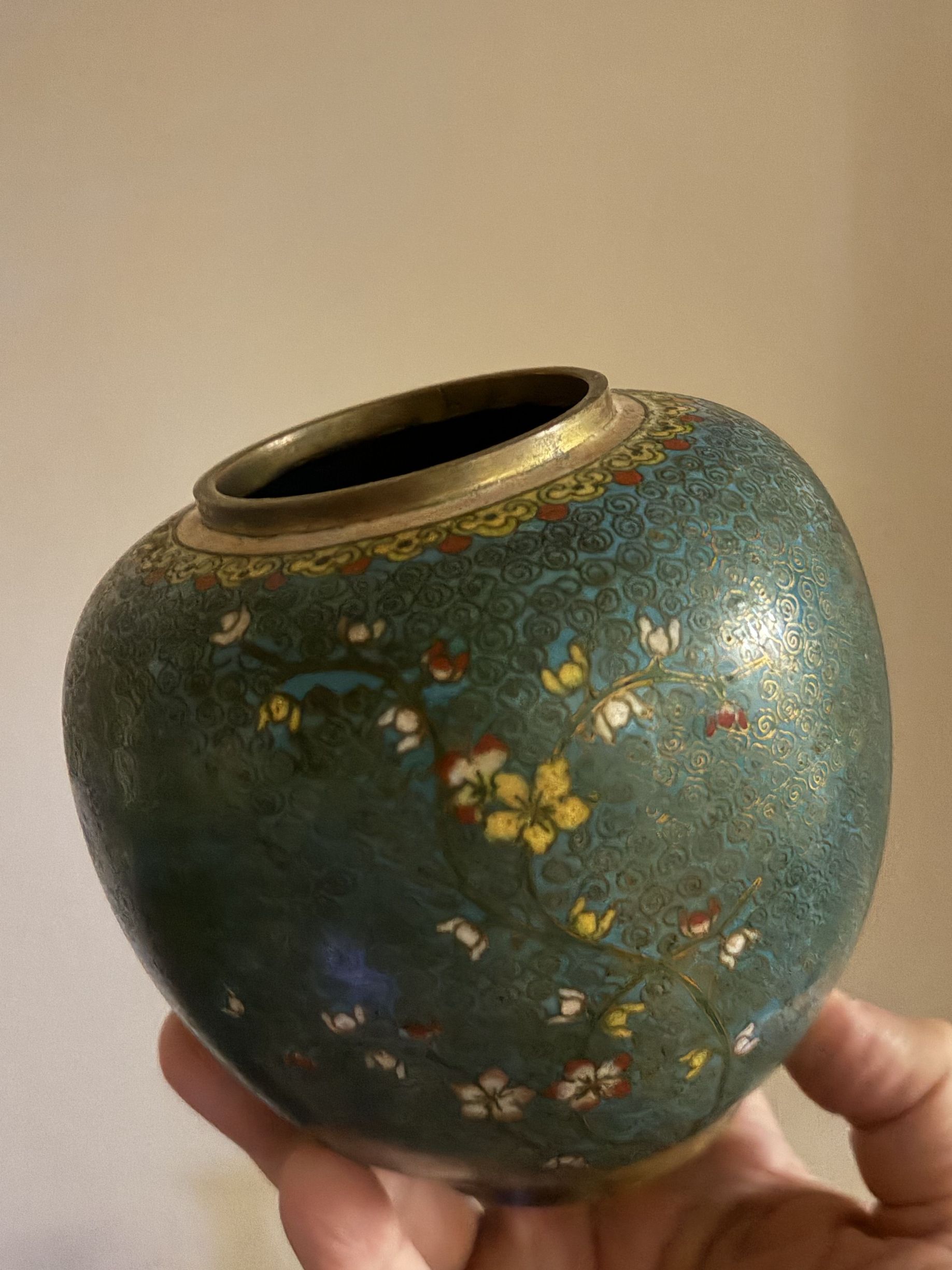 Chinese Cloisonné Enamel Covered Ginger Jar thumbnail 2